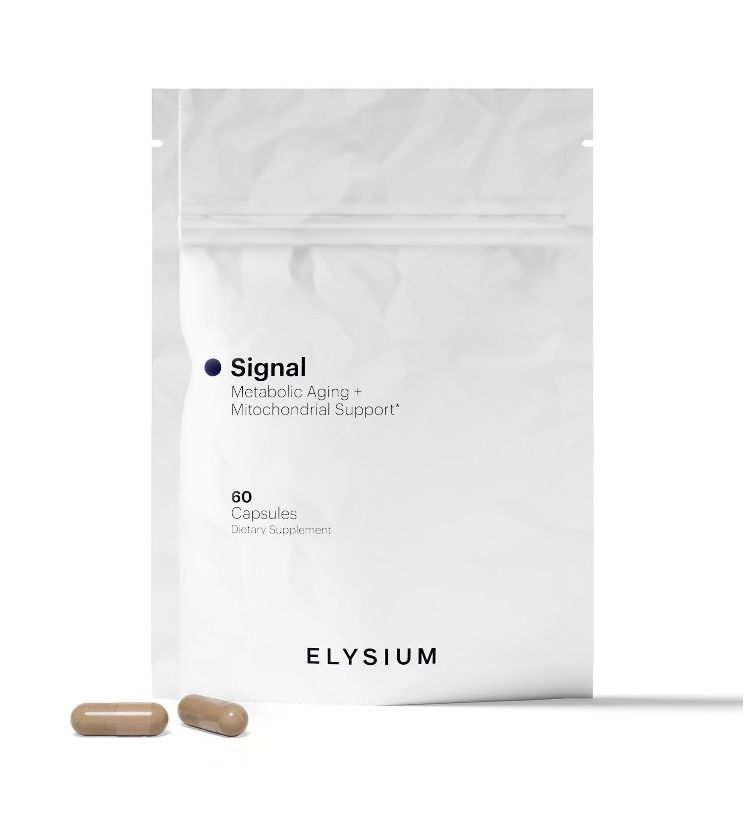 ELYSIUM Signal NMN Supplement - Clinically Proven to Support NAD+ Production Mitochondrial Function & Metabolic Health - Nicotinamide Mononucleotide and SIRT3 Activation Complex- 30 Day Supply - Buy Online on GoSupps.com