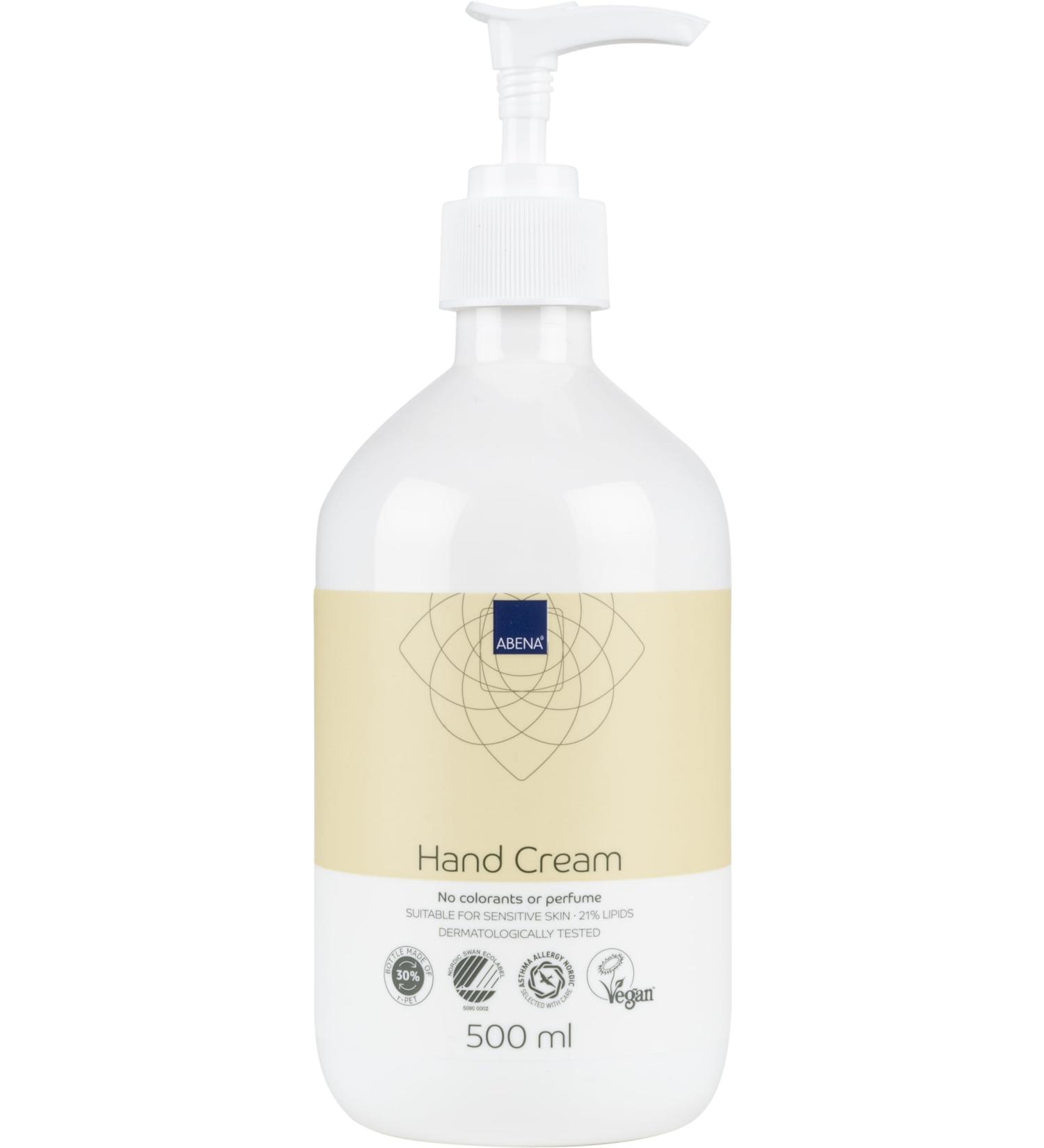 Abena Skincare Hand Cream Unscented 500 ml - Nourishing Moisturizer for Sensitive Skin | Buy Internationally - Buy Online on GoSupps.com