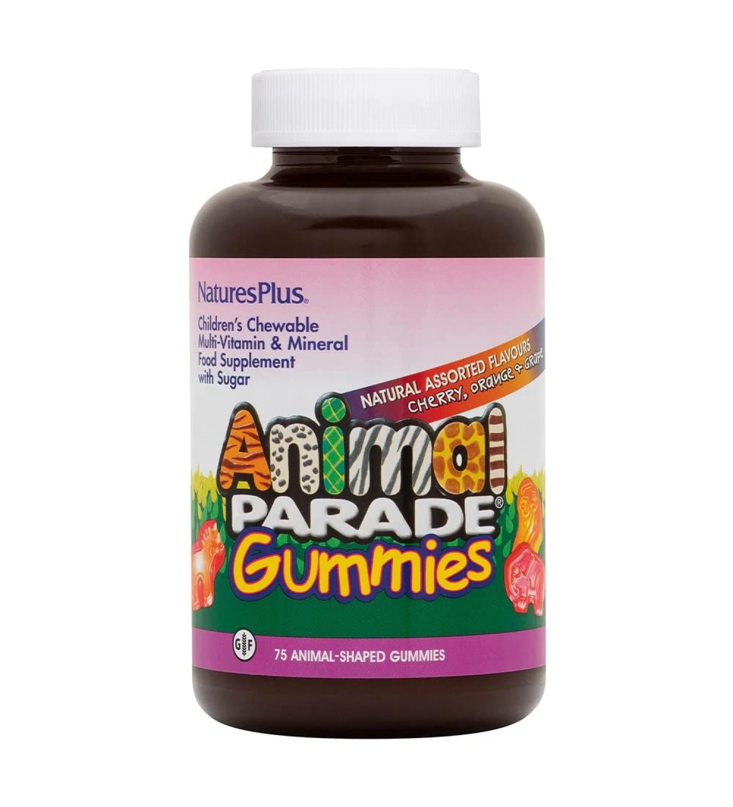 Nature's Plus Source of Life Animal Parade Gummies - 75 Chewable, Natural Assorted Flavors for Kids - Buy Online on GoSupps.com