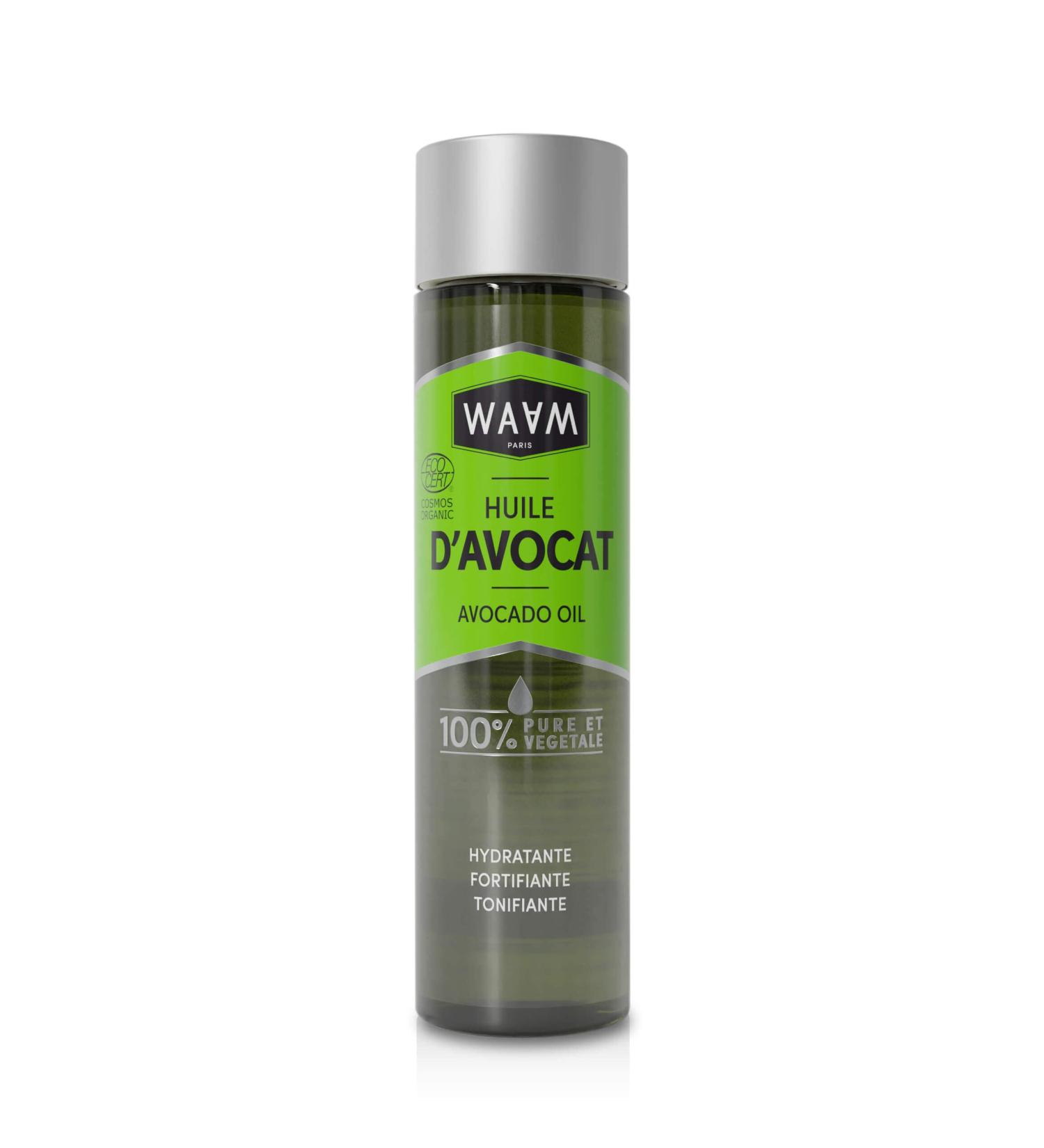 WAAM Cosmetics Organic Avocado Vegetable Oil 100% Pure and Natural First Cold Pressed Nourishing Hair and Skin Oil 100 ml - Buy Online on GoSupps.com