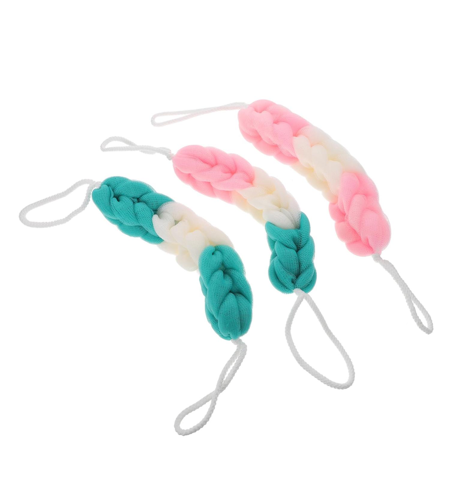 Shop Healeved 3pcs Long Bath Pouf for Men | Shower Gel & Back Scrubber | Soft Braided Loofah Sponge - Buy Online on GoSupps.com