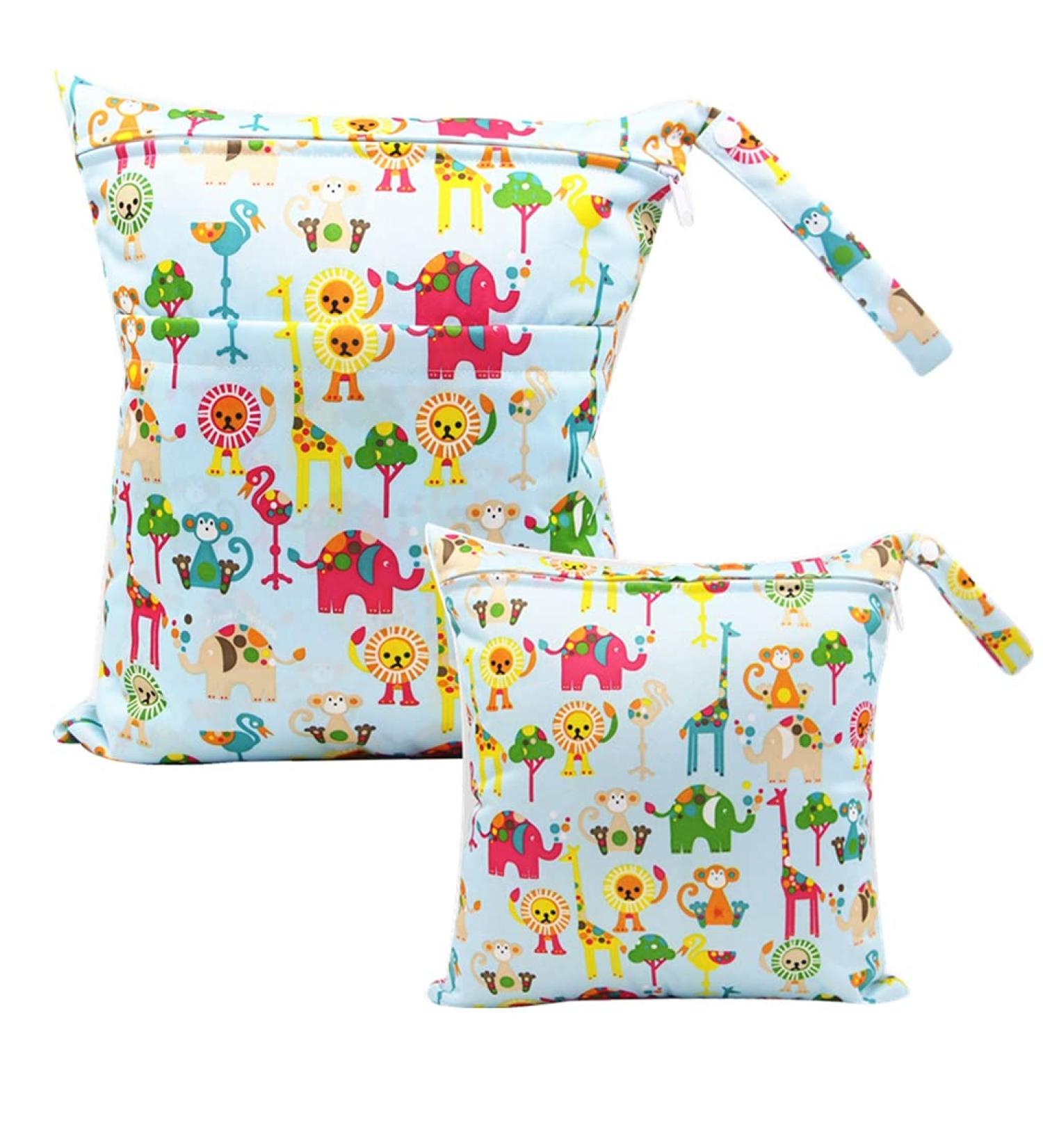 Egurs Zoo-Blue Diaper Bag Wetbag Set - Large & Medium for On-the-Go Convenience | International Shipping - Buy Online on GoSupps.com