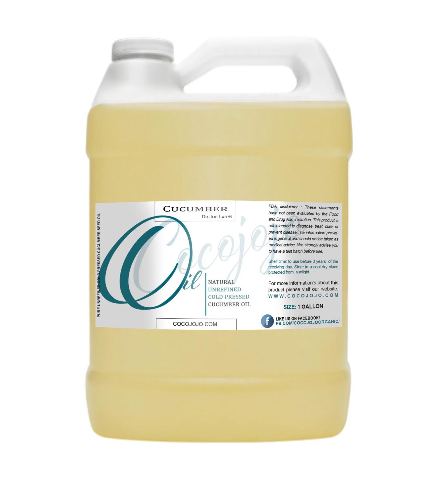 Dr Joe Lab Cucumber Seed Oil - 100% Pure Cold Pressed Carrier Oil for Skin Hair & Beard - 1 Gallon Non-GMO Unrefined Moisturizer - Buy Online on GoSupps.com