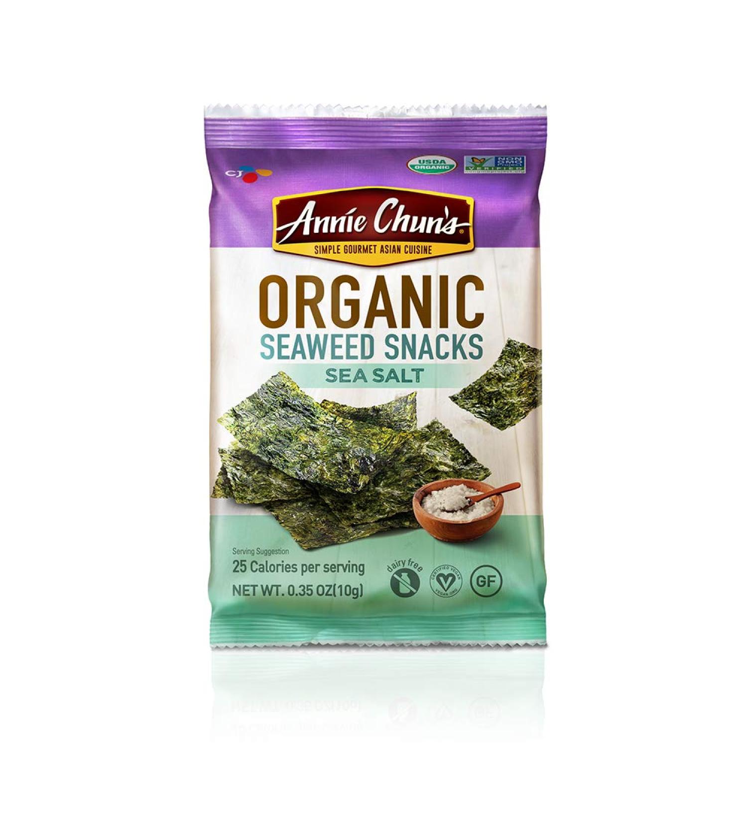 Annie Chun's Organic Seaweed 0.35 oz Pack of 12 - Sea Salted, Keto, Vegan, Gluten-Free - Buy Online on GoSupps.com
