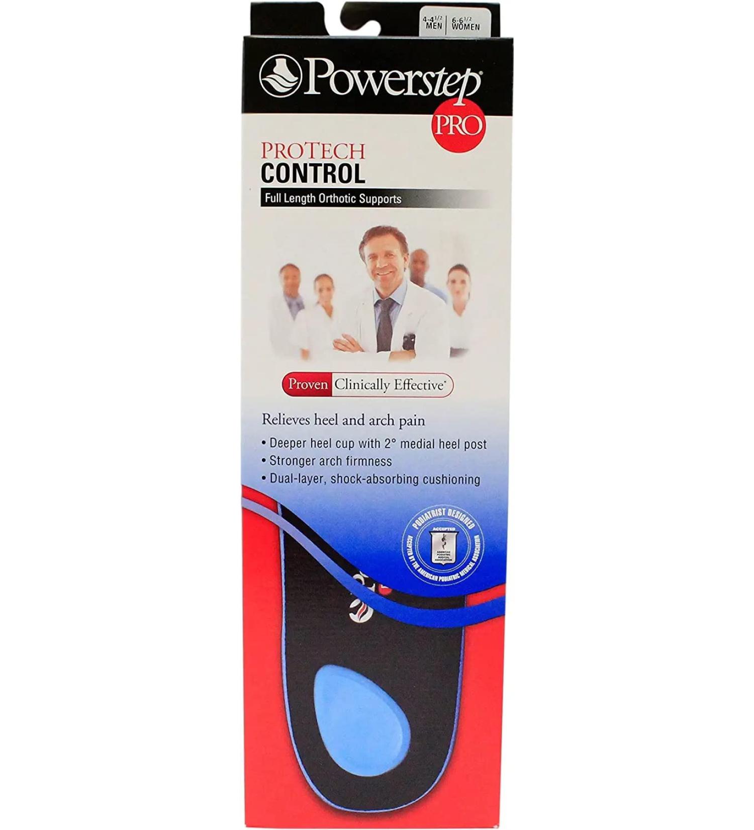 POWERSTEP PROTECH Control Full Length Orthotic Supports Mens & Women's (Men's 7-7.5 / Women's 9-9.5)
