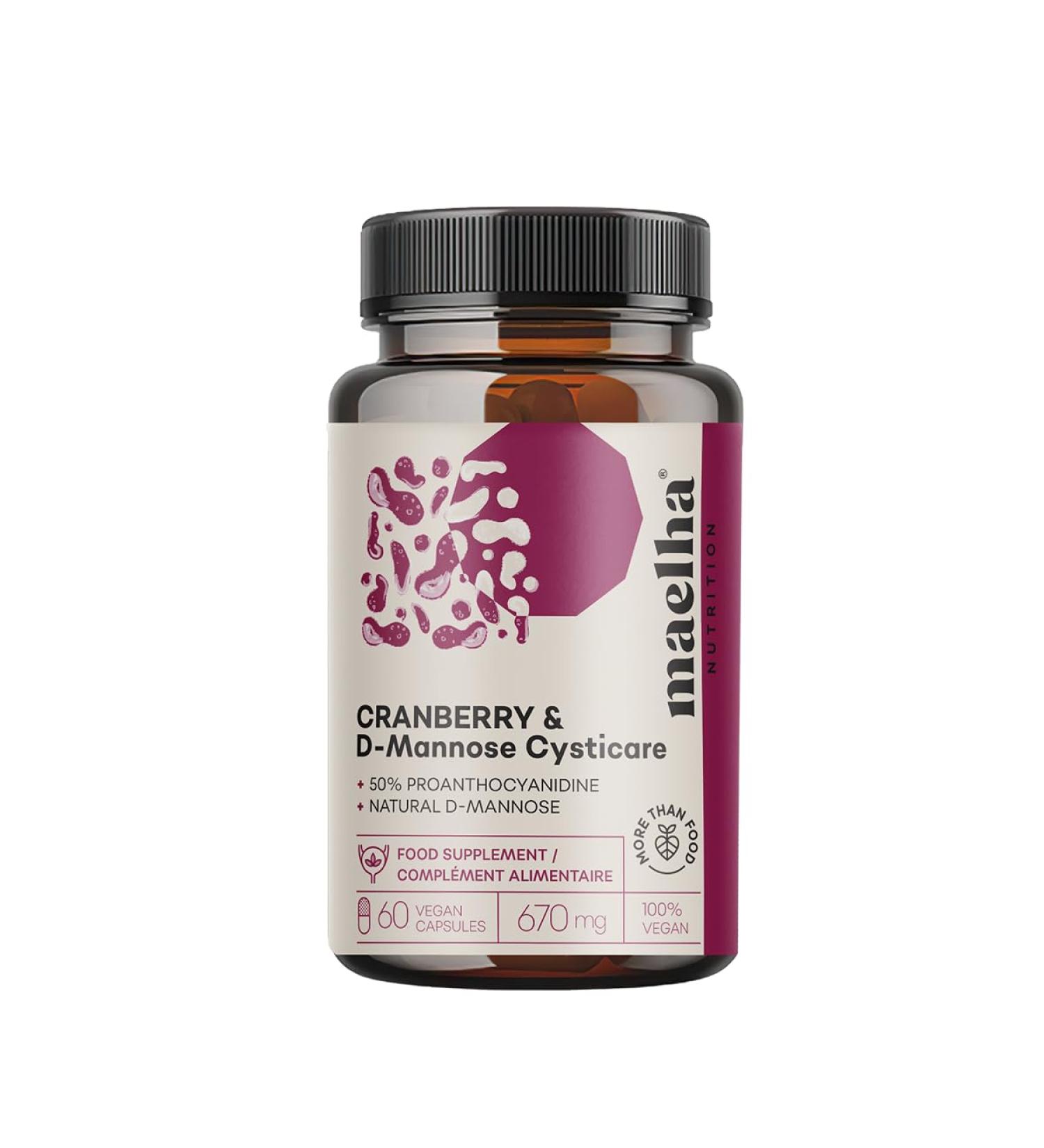 Dietary supplement Cranberry and D-Mannose 670 mg 60 vegetable capsules 40 g 100% Vegan - Buy Online on GoSupps.com
