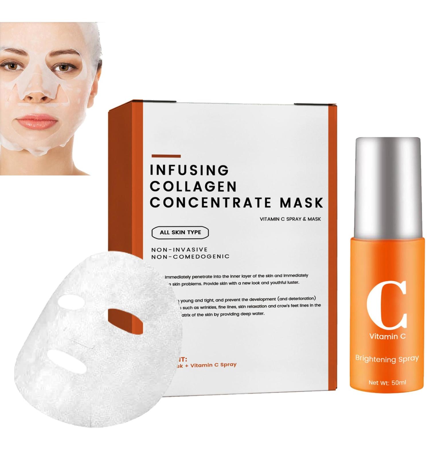 Collagen Anti Aging Essence Spray Collagen Anti Aging Facial Mask Highprime Collagen Soluble Film High Prime Collagen Film and Mist Vitamin C Serum Spray For Face Lifting & Firming Face Mask And Spray - Buy Online on GoSupps.com