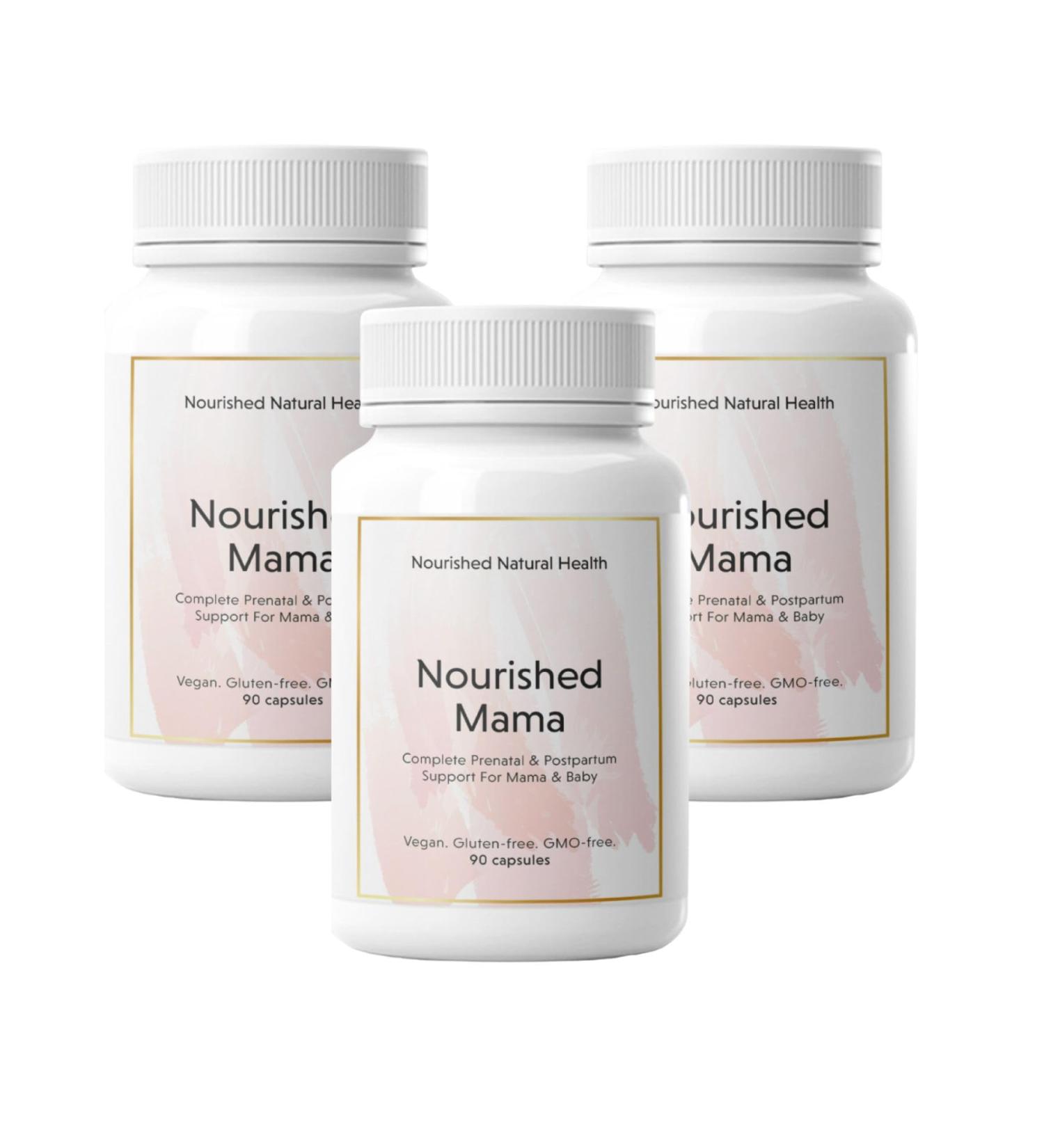 Nourished Mama Prenatal Multi Vitamin - Vegan Multivitamin for Preconception Pregnancy Postpartum and Breastfeeding Support - Iron-Free with Methylated Folate & High Dose Choline - 270 Capsules 90 Count (Pack of 3) - Buy Online on GoSupps.com