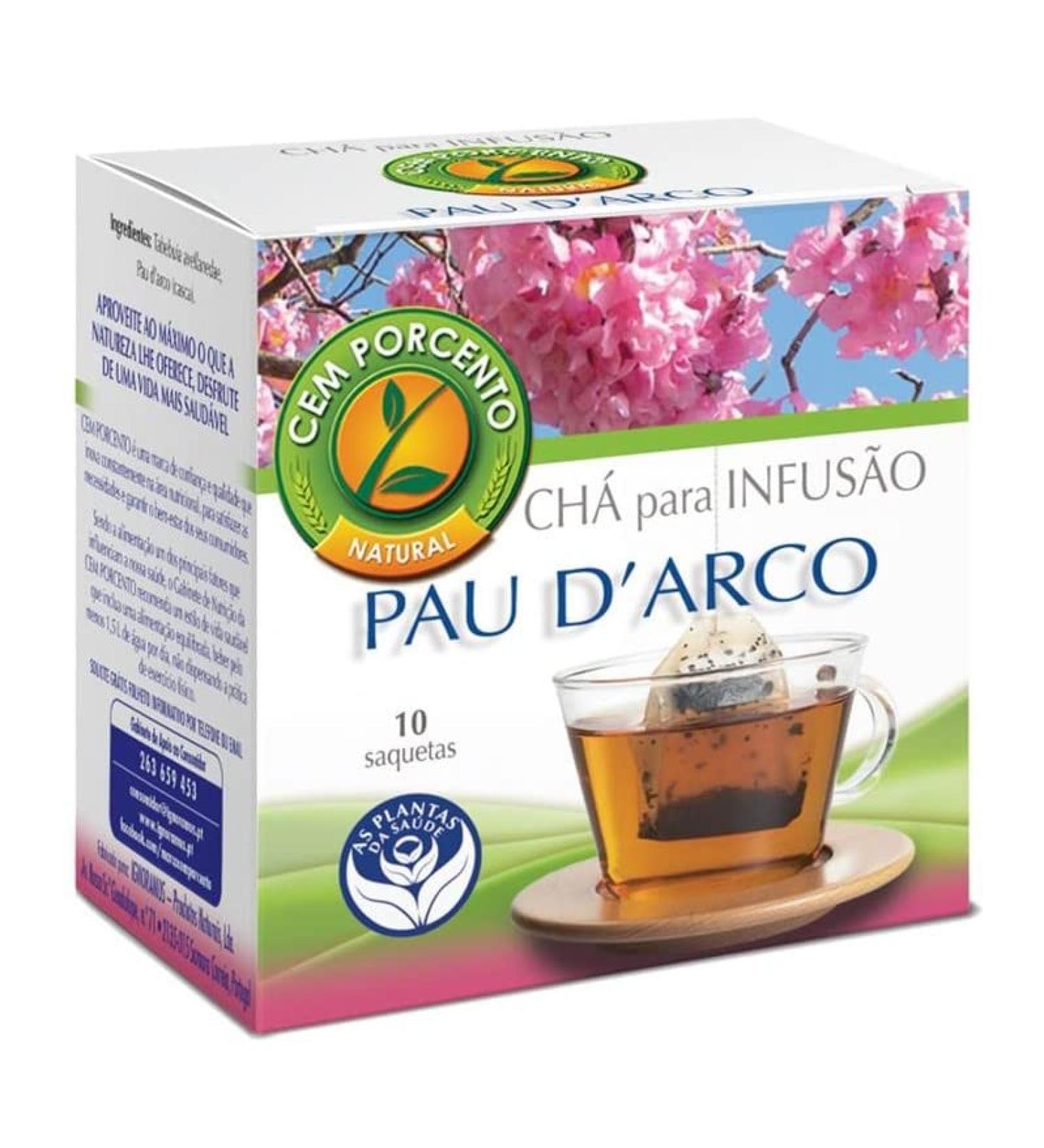 Cem Porcento - Lapacho Bark / Amapa bark / Pau D'Arco (Tabebuia impetiginosa L.) - 8 x 10 teabags (total: 80 teabags)