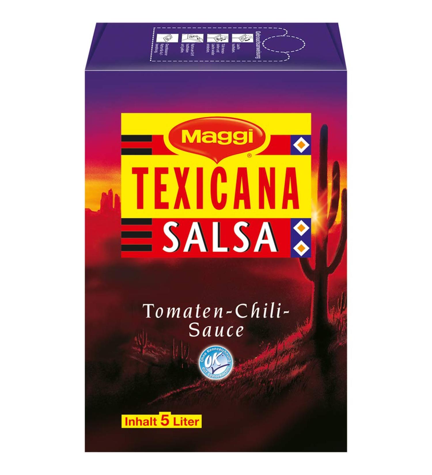 Maggi Texicana Salsa tomato-chili sauce as a dip and seasoning sauce ready to serve 1 pack (1 x 5L carton)