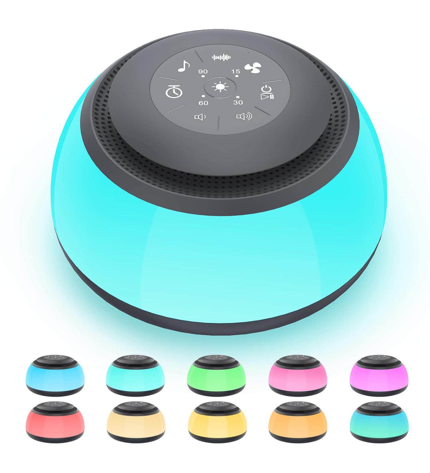 IUTEPI White Noise Machine with Night Light | 26 Soothing Sounds for Adults, Baby & Kids | Portable Dark Grey Sound Machine for Sleeping, Bedroom, Home & Travel - Buy Online on GoSupps.com