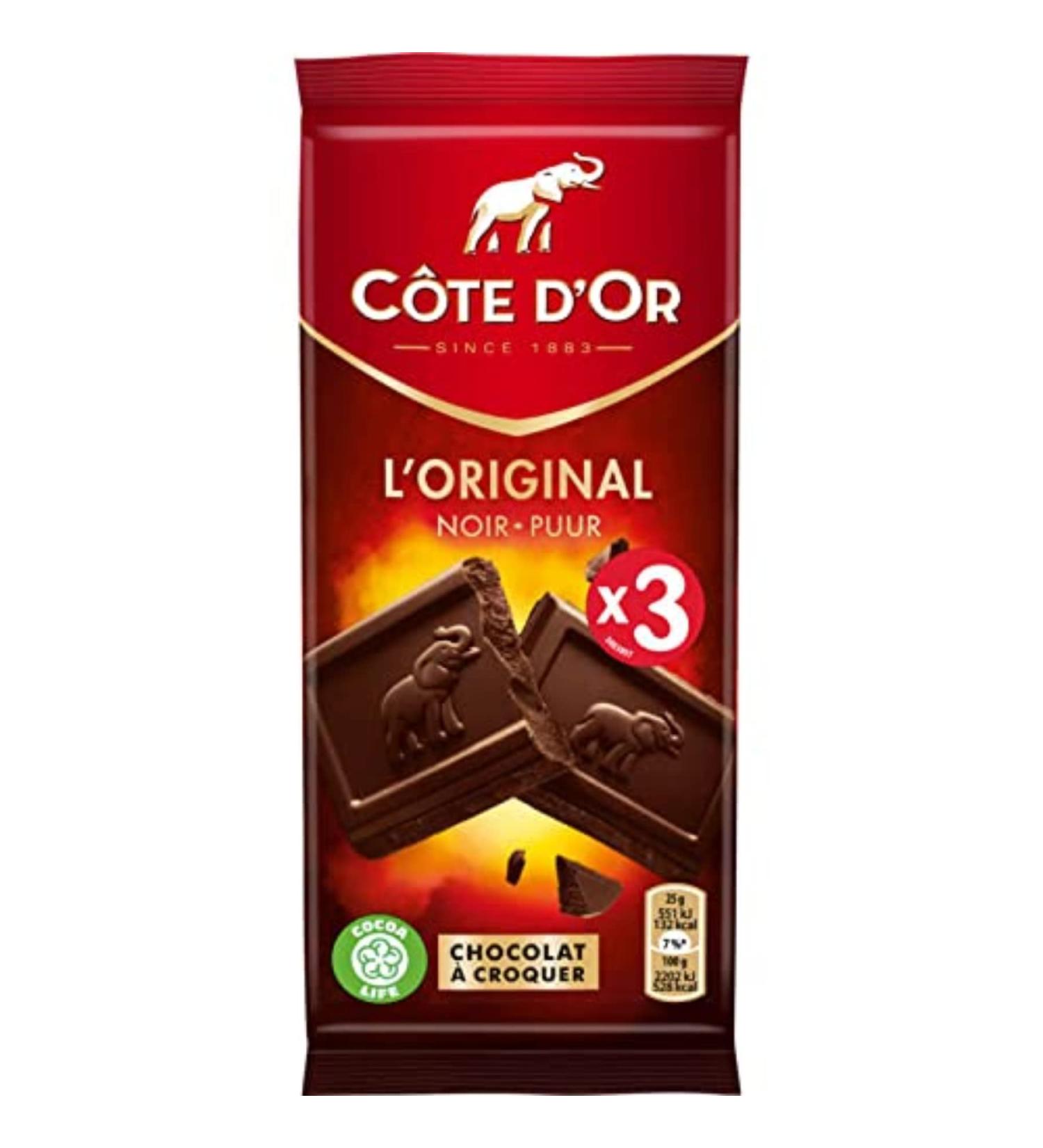 Côte d'Or Extra Dark Chocolate - 3 bars of 100g, 300g