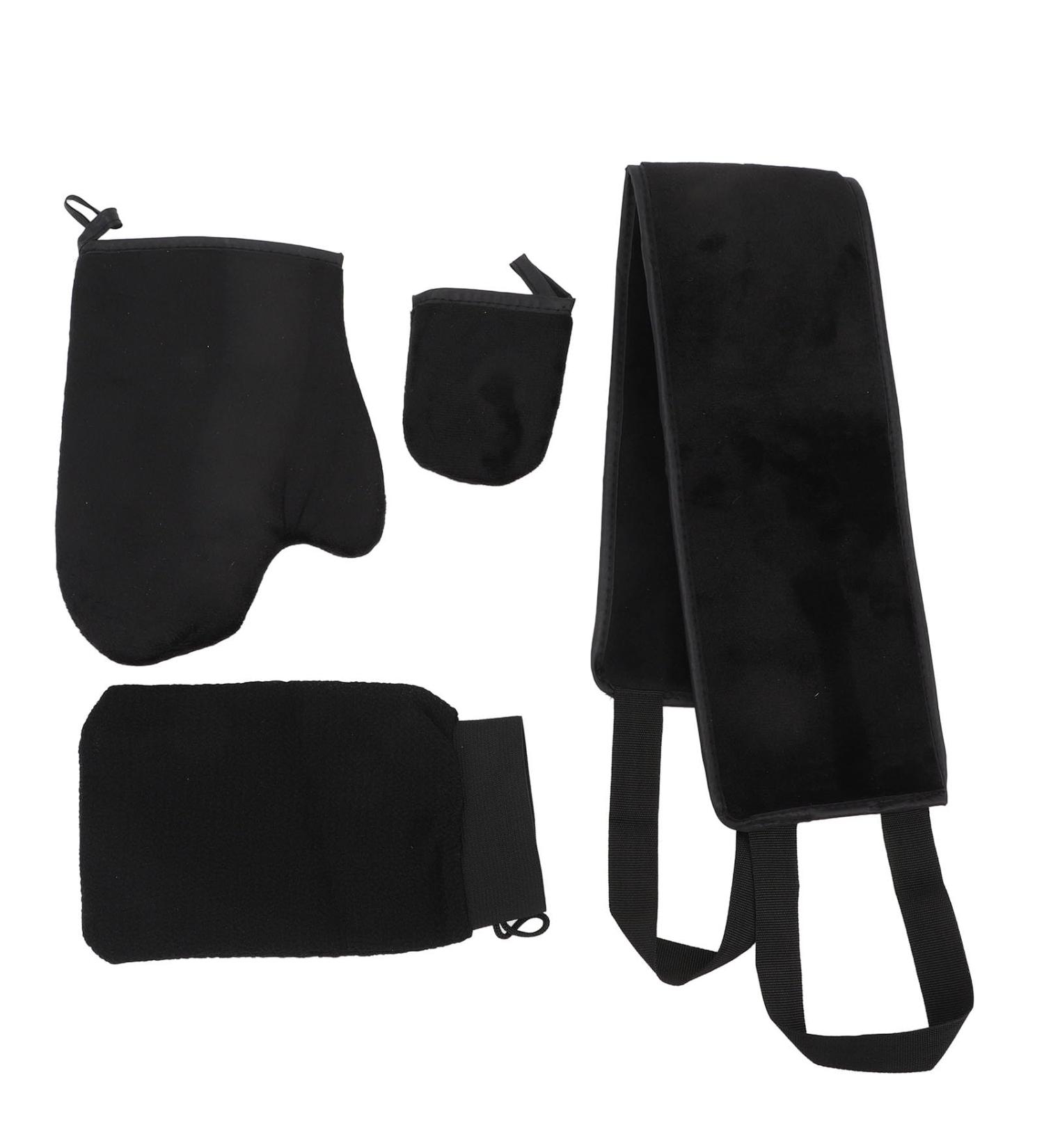 Self Tanning Mitt Applicator Set - Whole Body with Back Strap Super Soft Cloth & Waterproof Film for Perfect Tan - Buy Online on GoSupps.com