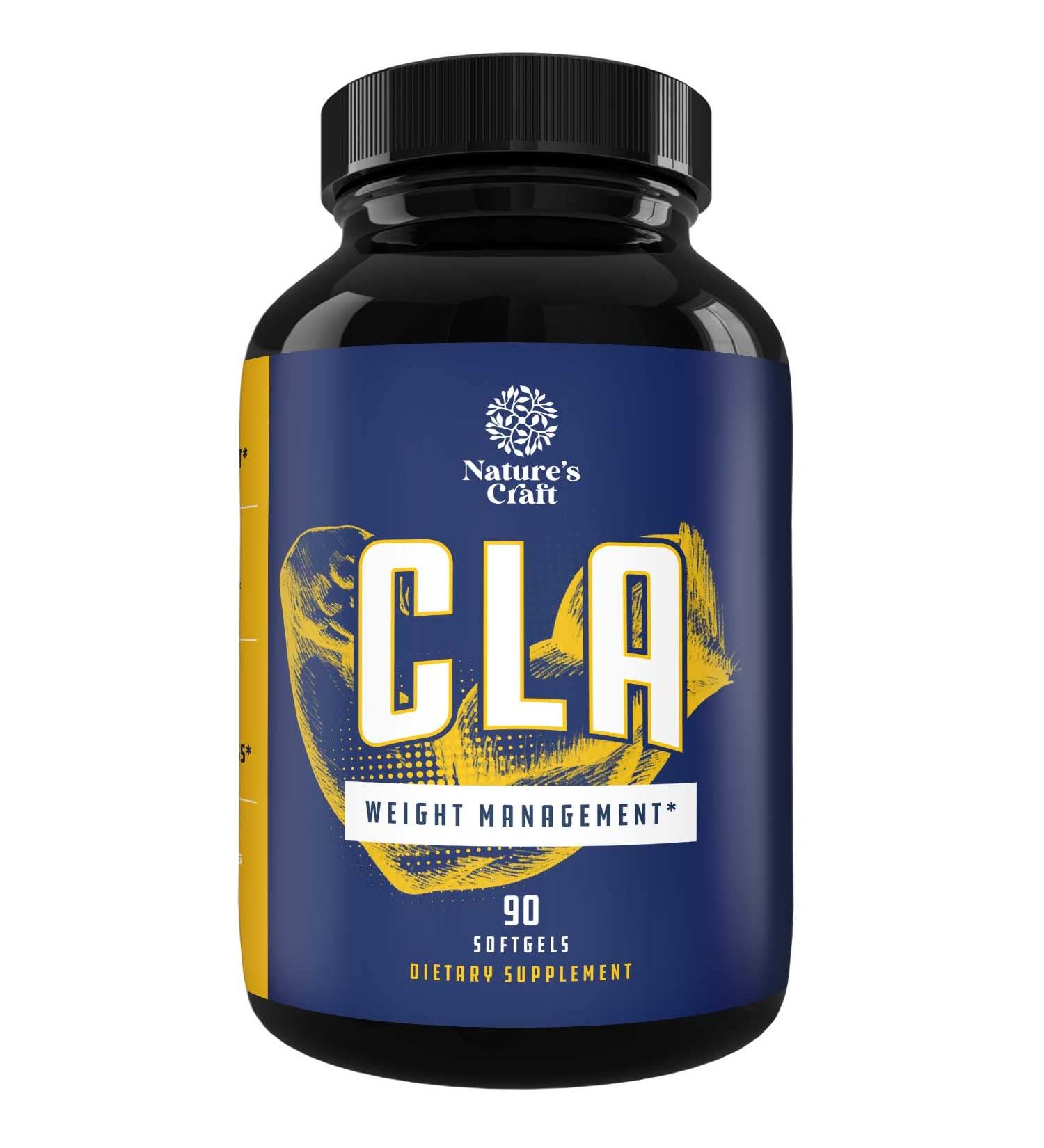 Natures Craft Pure CLA Weight Loss Supplement | 1000mg Safflower Oil Softgels | Conjugated Linoleic Acid Complex for Metabolism Boost and Belly Fat Burn | 90 Count - Buy Online on GoSupps.com