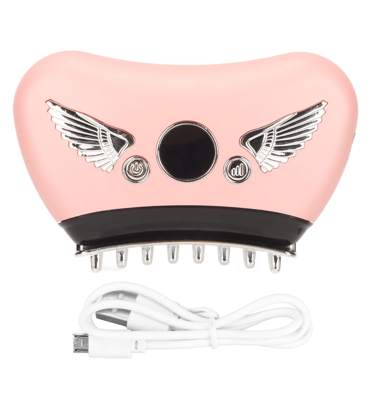 Electric Gua Sha Massager - 16 Vibration Levels Hot Compress Skin Scraper & Massage Brush - Pink | International Shipping Available - Buy Online on GoSupps.com