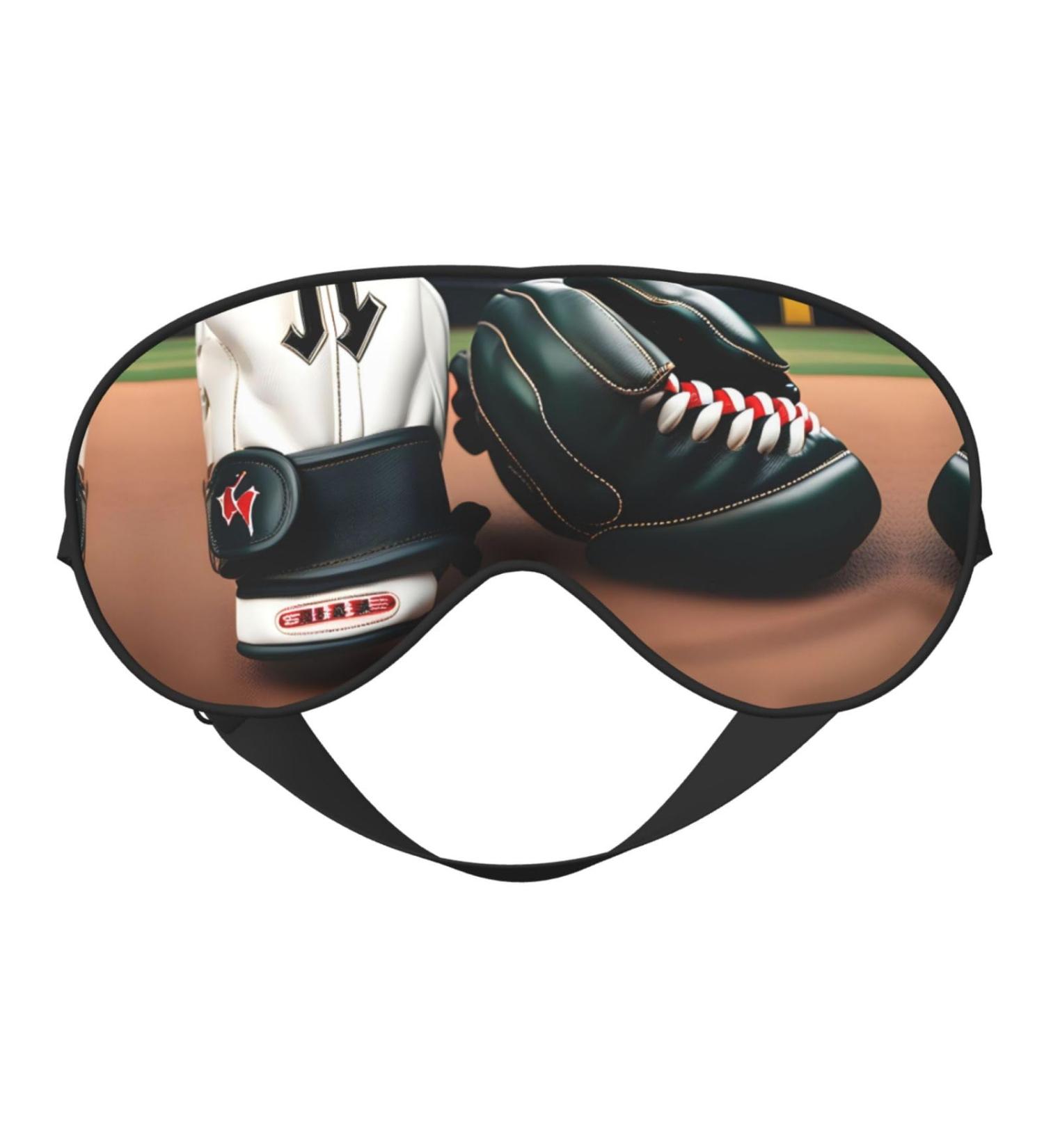 SSIMOO Double-Sided Baseball & Gloves Print Eye Mask - Soft Light Blocking for Quality Sleep | International Shipping Available - Buy Online on GoSupps.com