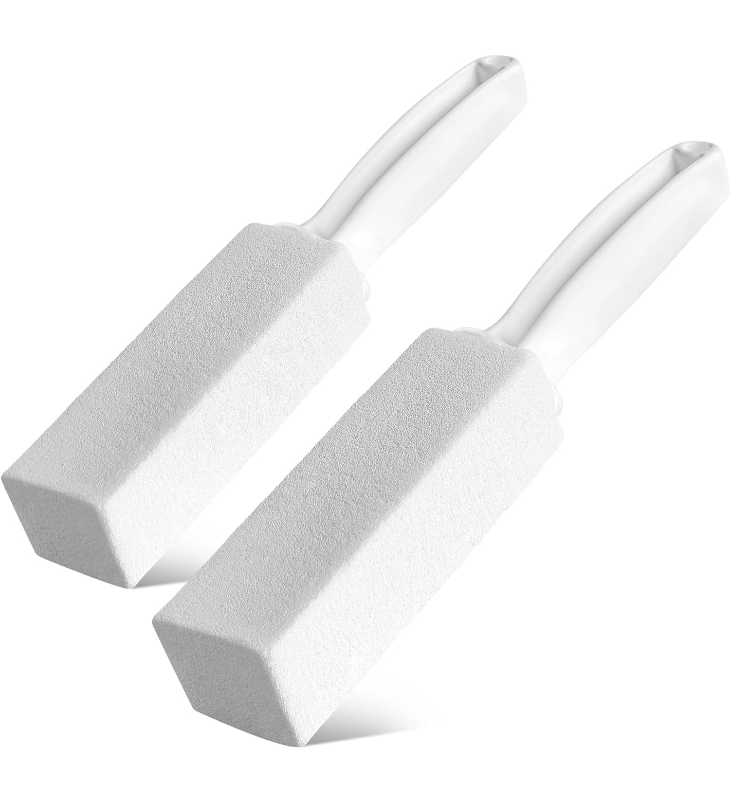 White Cleaning Pumice Stone with Handle - 2 Pack for Hard Water Stains Tile & Bathroom Cleaning - Buy Online on GoSupps.com