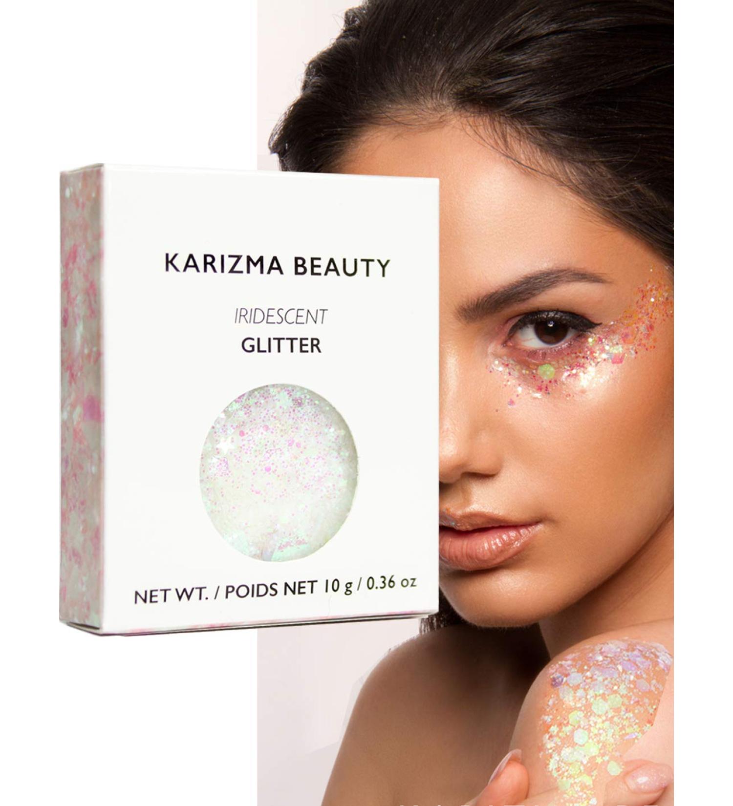 KARIZMA Iridescent Chunky Glitter 10g - Eye Face & Hair Glitter for Rave & Festivals | Cosmetic Glitter Makeup for Women - Buy Online on GoSupps.com