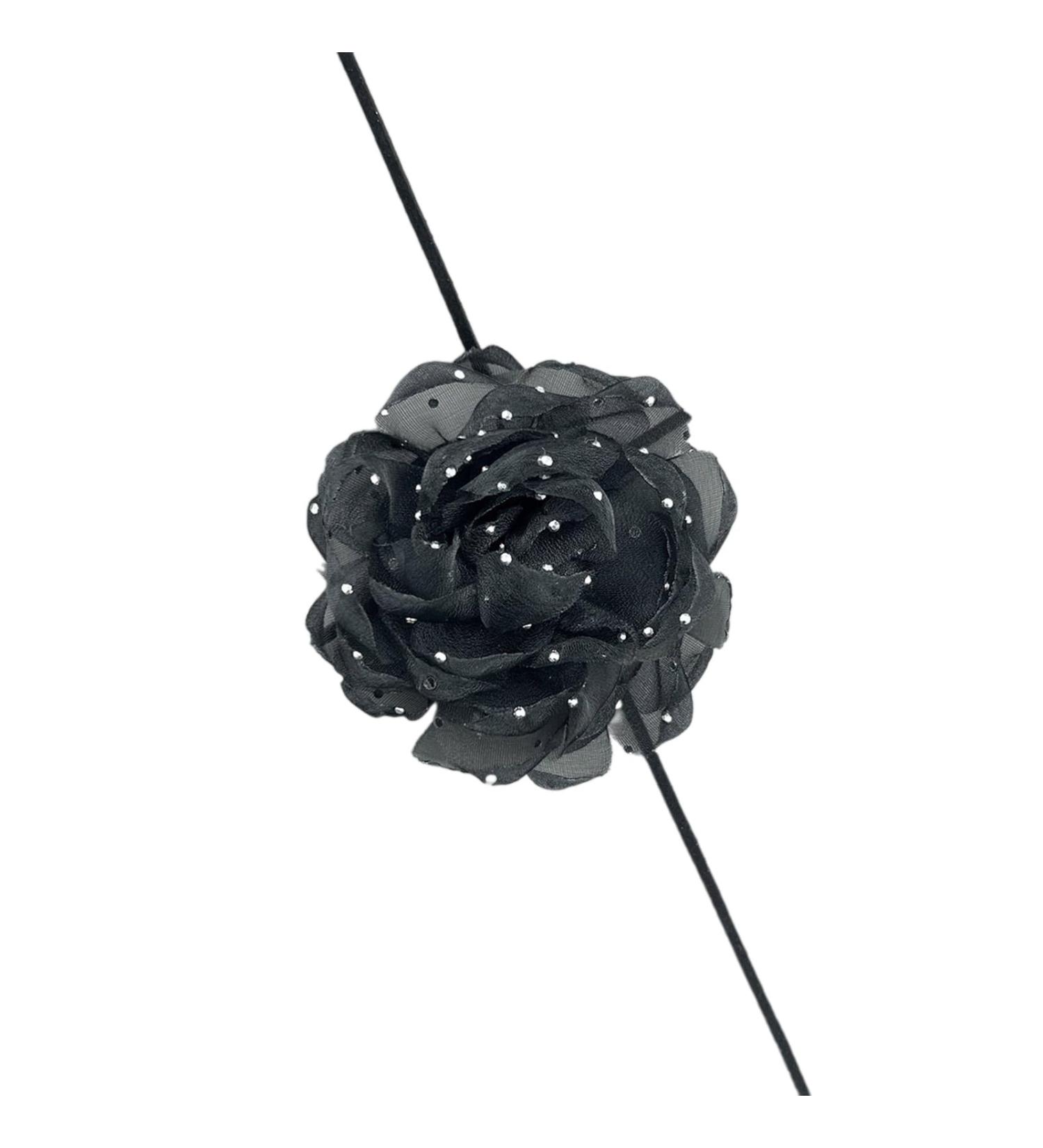 Southjieling 3D Rose Necklace - Versatile Collarbone Chain & Fashionable Black Flower Accessory - Buy Online on GoSupps.com