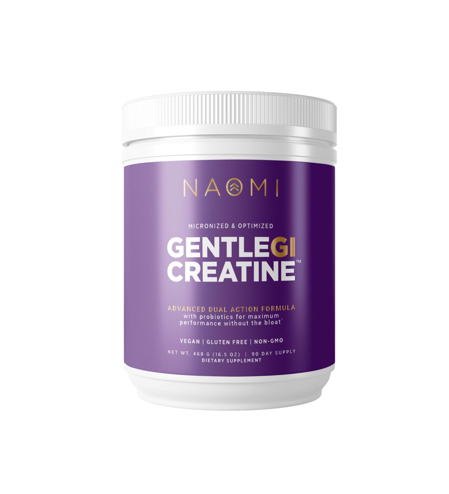 NAOMI Gentle GI Creatine with OPTIBIOME Gut-Friendly Creatine Monohydrate for Muscle Strength Recovery & Mental Focus Non-GMO Clean Daily Creatine Supplement for Men & Women - Buy Online on GoSupps.com