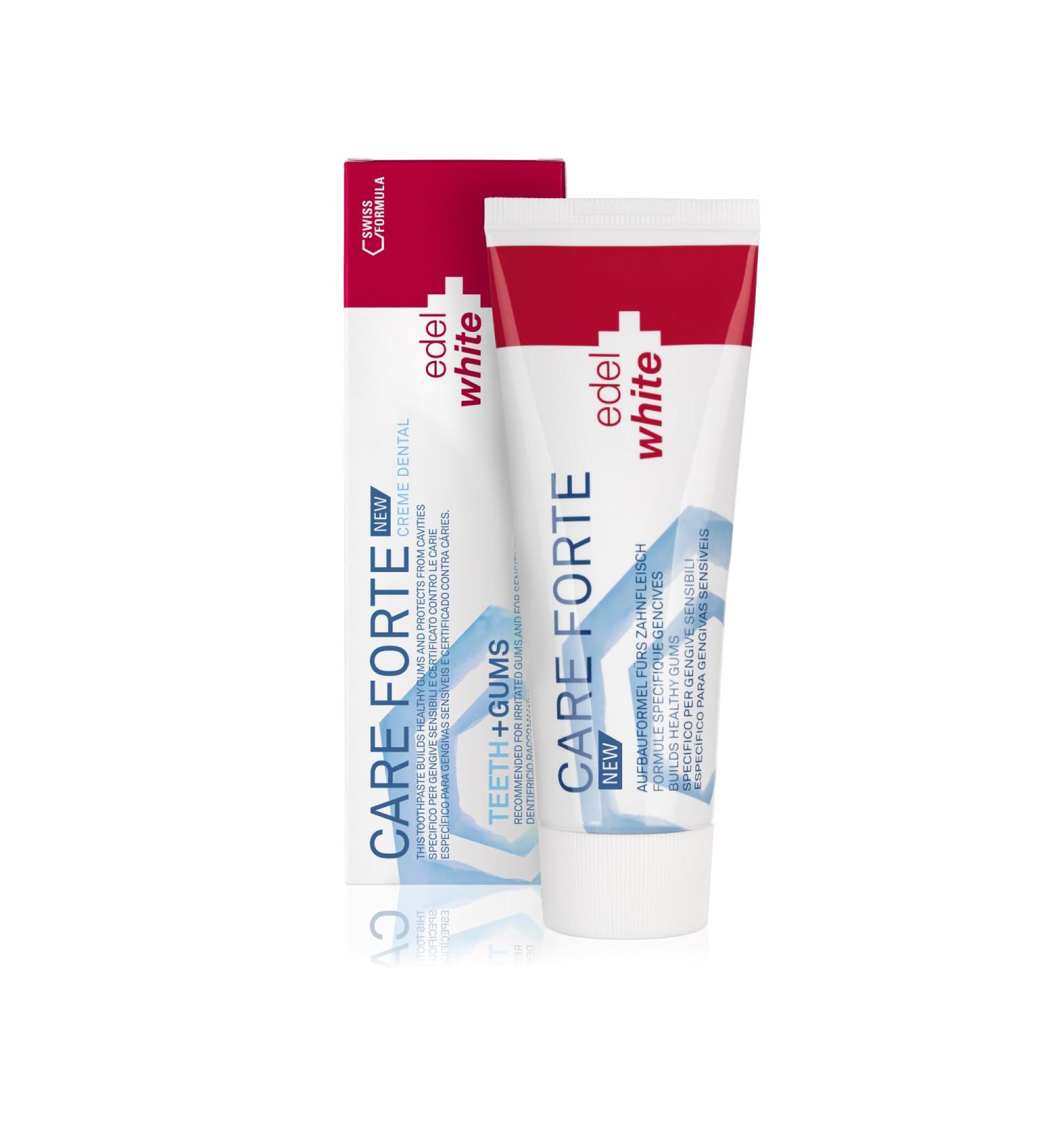 edel + White Care Forte Gum Care Toothpaste with Vitamin E - 75ml | Optimal Oral Health International Shipping Available - Buy Online on GoSupps.com