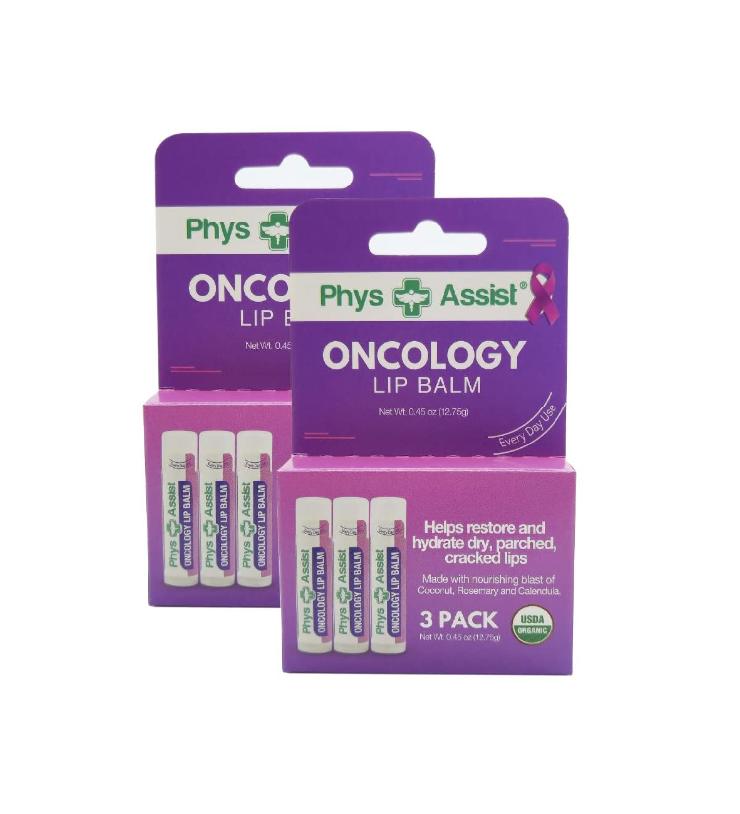 PhysAssist Oncology Lip Balm USDA Organic Hydrate Dry Parched Lips. Moisturizing -6 Pack - Buy Online on GoSupps.com