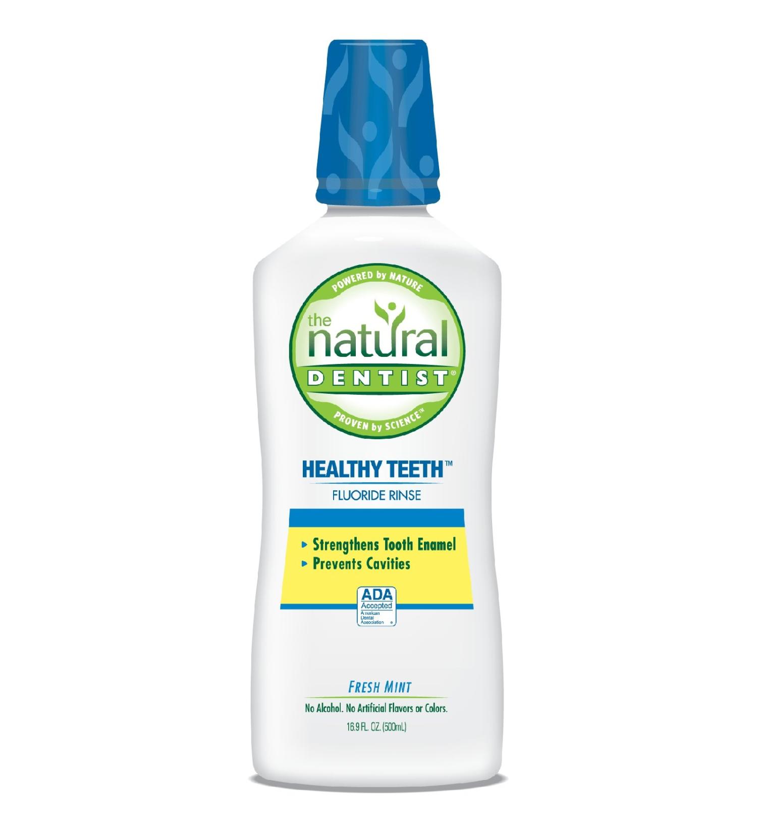 The Natural Dentist Healthy Teeth Anti-Cavity Fluoride Rinse Fresh Mint 16.90 oz (Pack of 6)6
