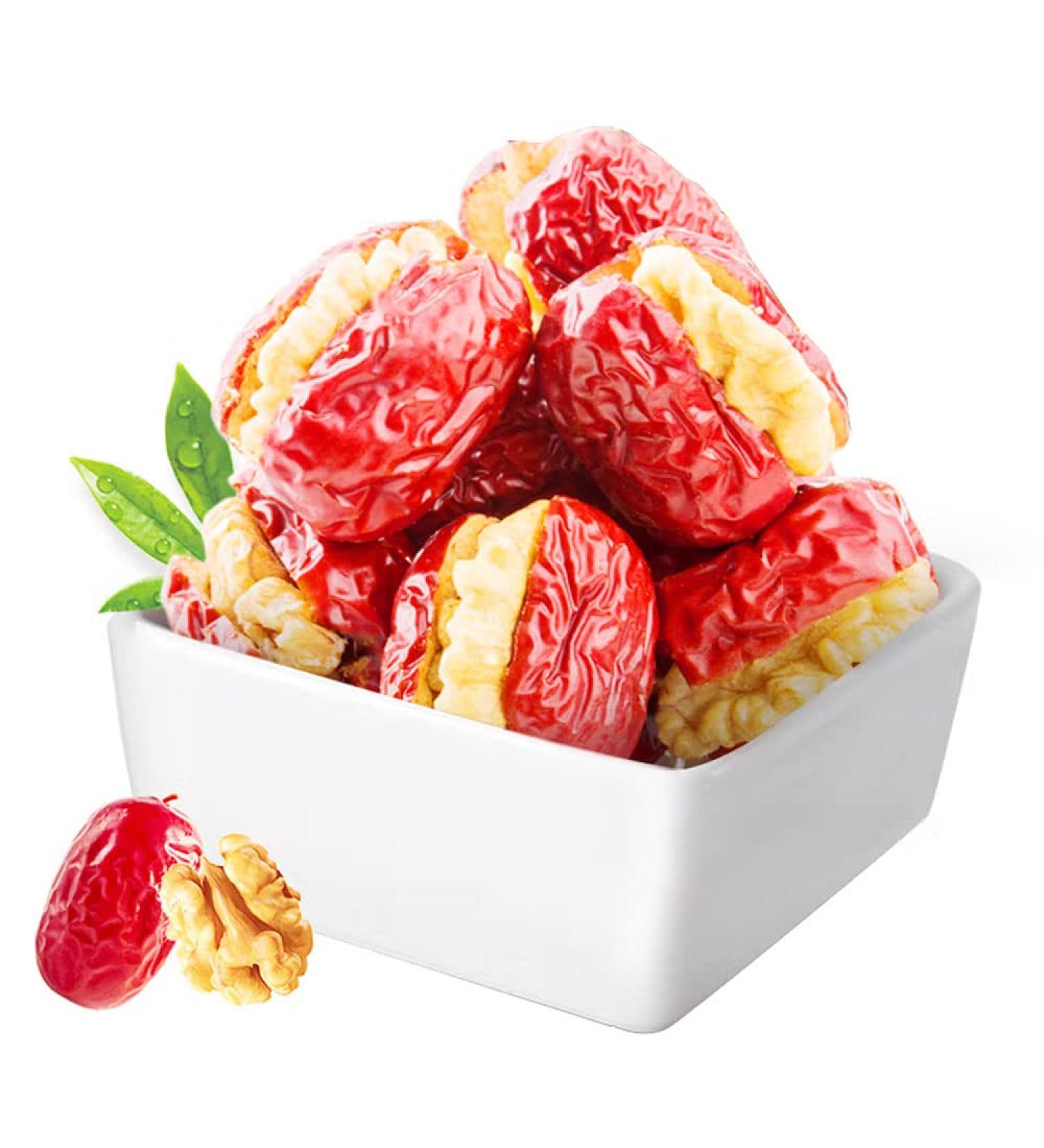 Grey jujube with walnuts stuffed dates clip walnut independent small packaging casual snacks jujube dates and walnuts 17.6 oz/500 g - Buy Online on GoSupps.com