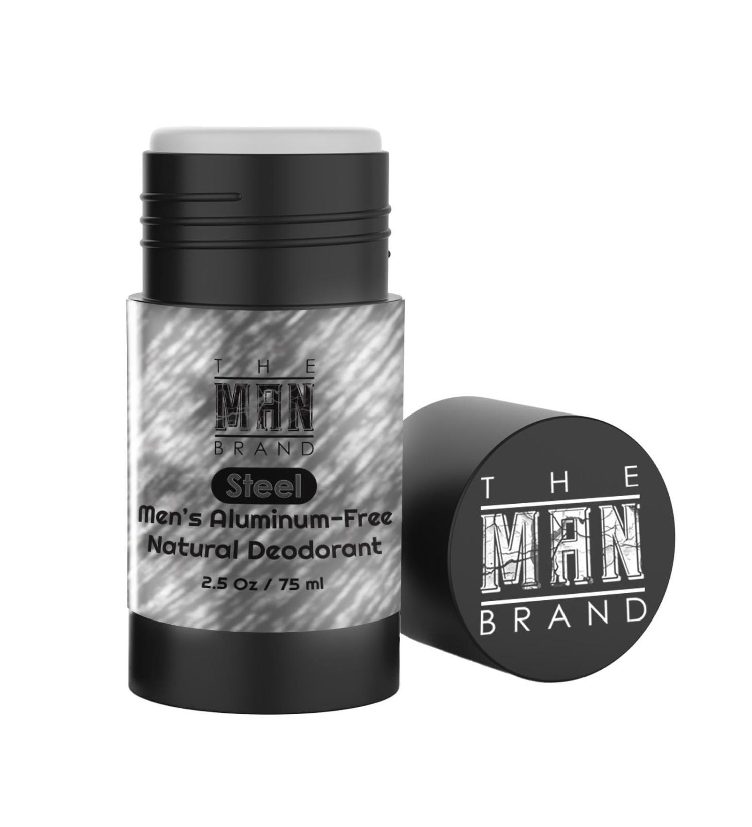 The Man Brand's Steel Aluminum Free Deodorant - Baking Soda Free All Natural for Men (2.5 oz) - Buy Online on GoSupps.com