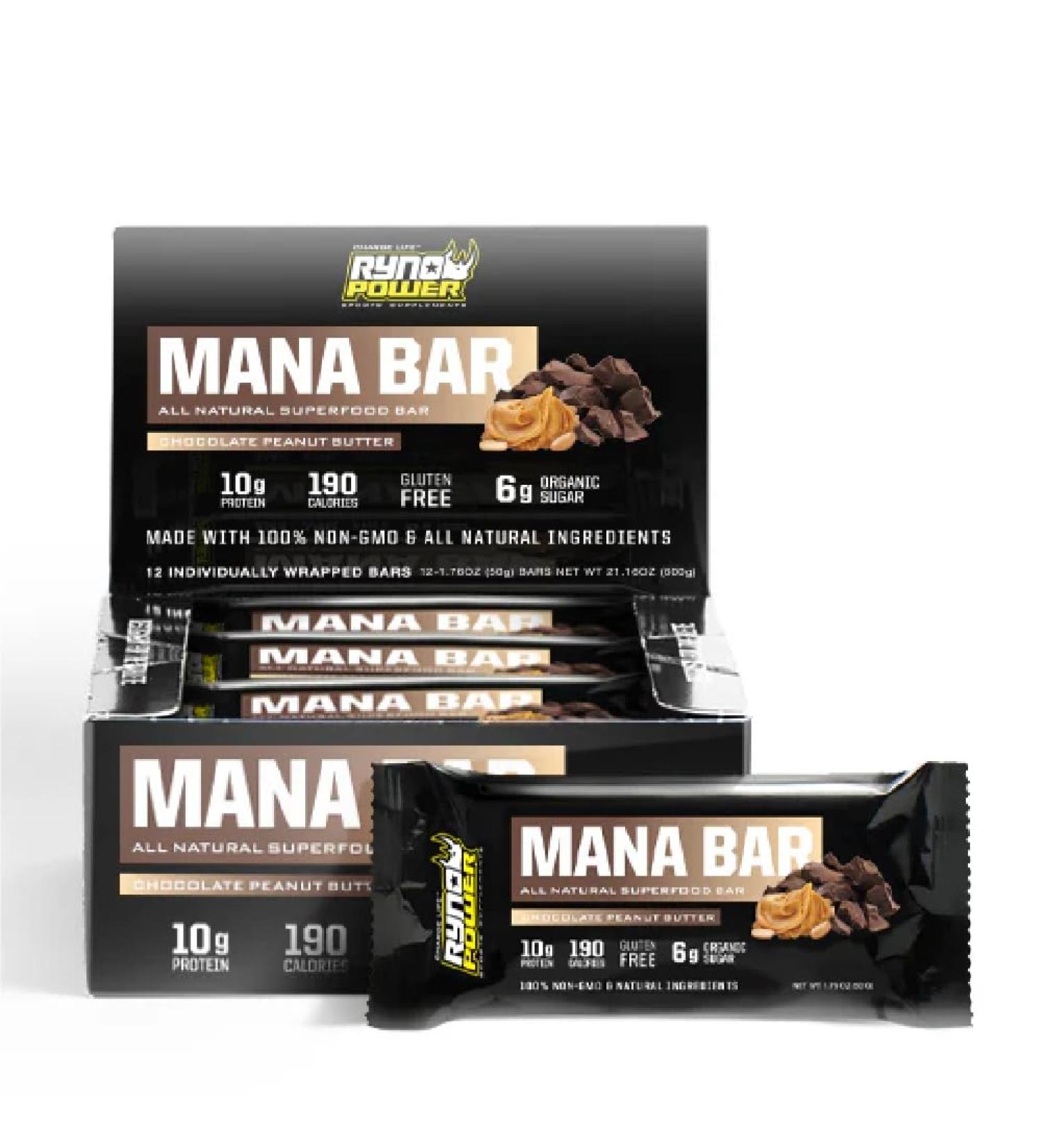 "Ryno Power Mana Protein Bar Caddy (12 Servings) 'Chocolate Peanut Butter' - Buy Online on GoSupps.com