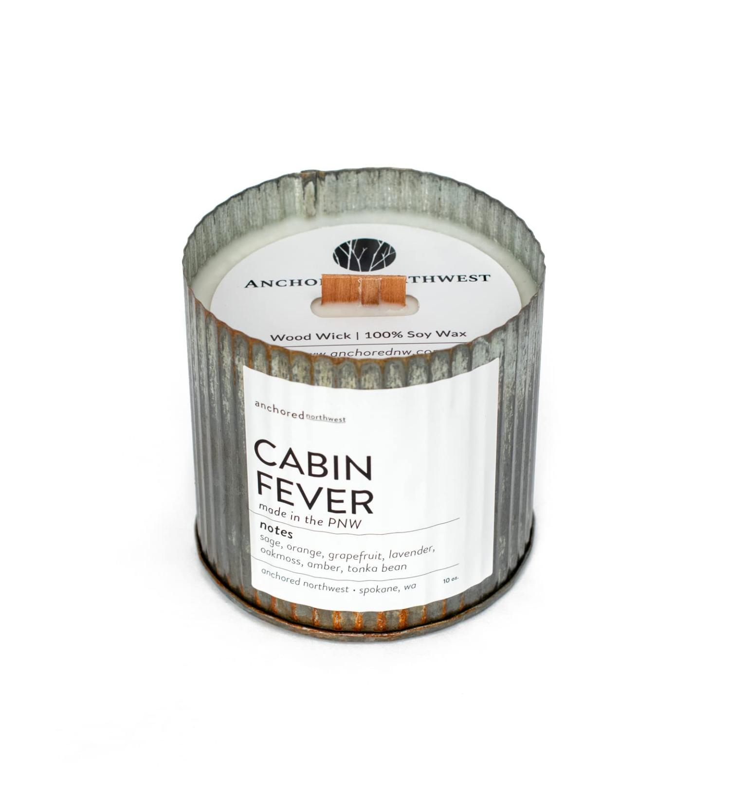 Cabin Fever Scented Candle - 10oz Rustic Vintage Tin | 100% Soy Wax & Cedar Wood Wick | Hand Poured | 60 Hour Burn - Ideal for Home D cor - Buy Online on GoSupps.com