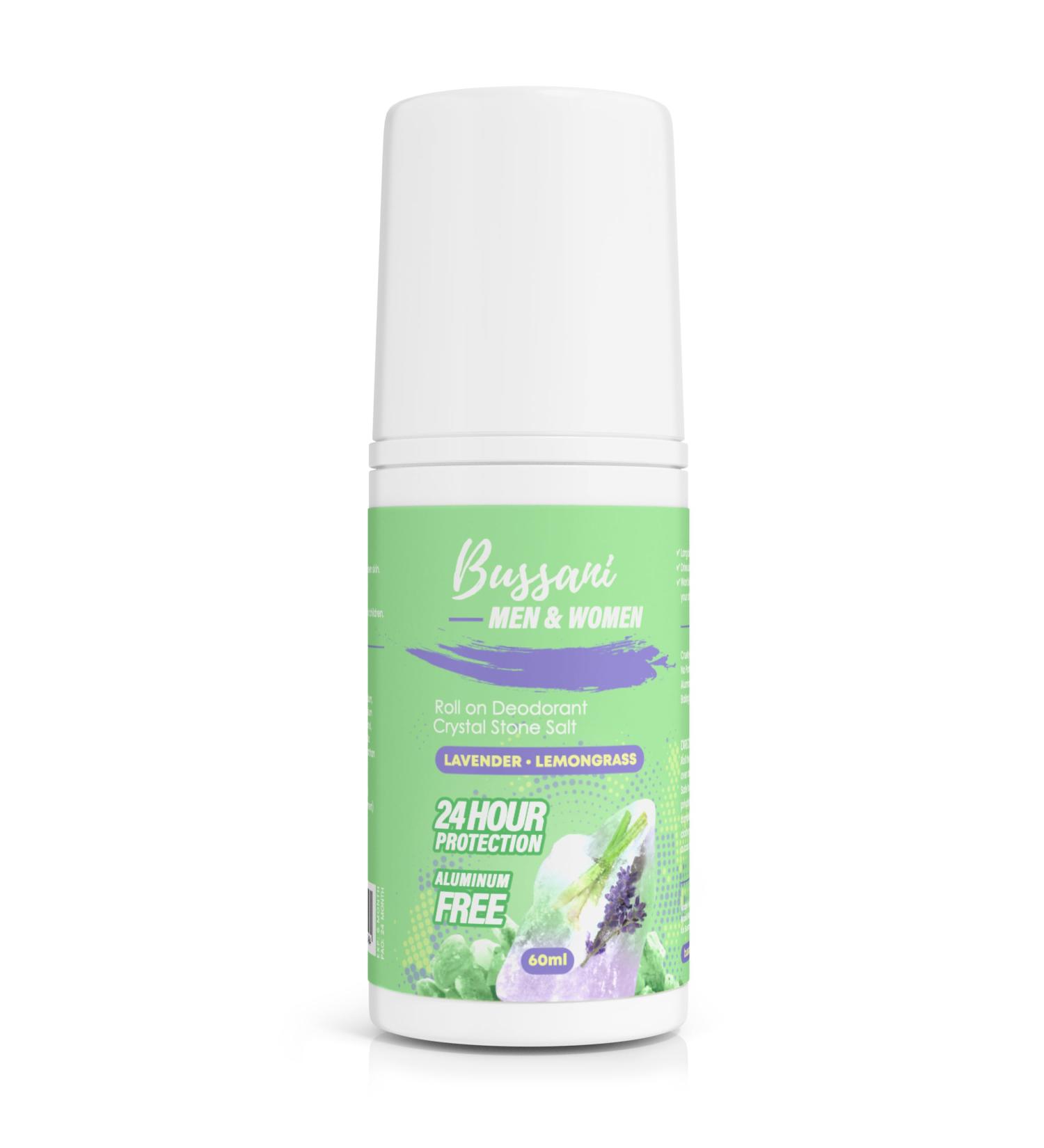 Bussani Crystal (Alum) Salt Stone Deodorant for Women & Men Kids Teens Girls and Boys Baking Soda Free Long-Lasting & Aluminum-Free | Fragrance: Lavender Lemongrass Scent 2.02 fl oz - Buy Online on GoSupps.com
