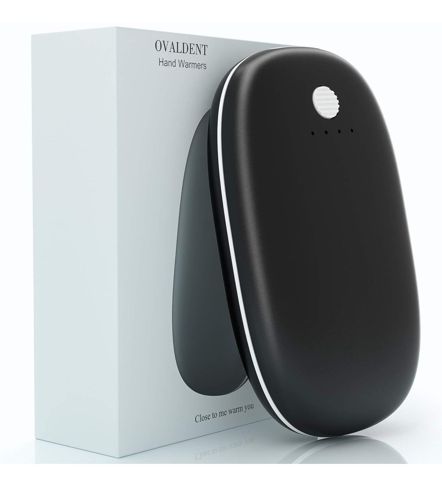 OVALDENT 7800mAh Rechargeable Hand Warmer Power Bank | 10Hrs Long Lasting Heat | 4 Levels | Portable & Reusable for Outdoors | Great Gift Idea | Black - Buy Online on GoSupps.com