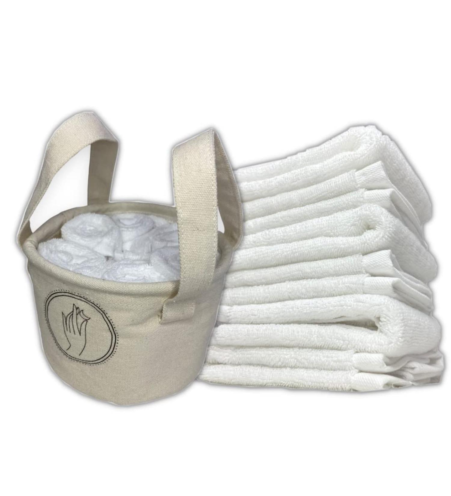 Small Canvas Towel Bag for Makeup Remover Cloths - 6 Pack (12x12 inch) | Premium Extra Absorbent Cotton - Buy Online on GoSupps.com