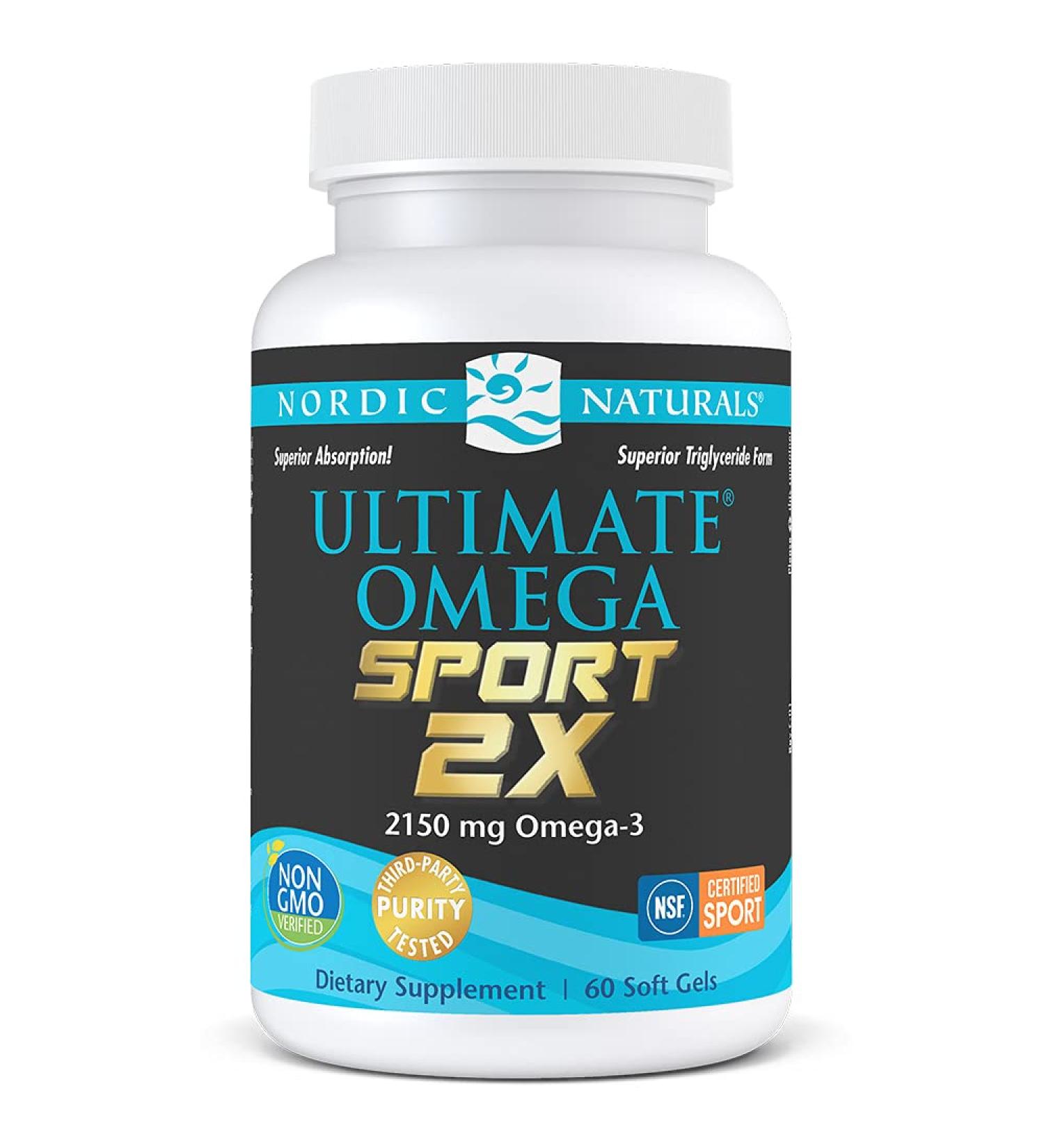 Nordic Naturals Ultimate Omega Sport 2x - 1075 mg, 60 Soft Gels | Premium Omega-3 Supplement - Buy Online on GoSupps.com