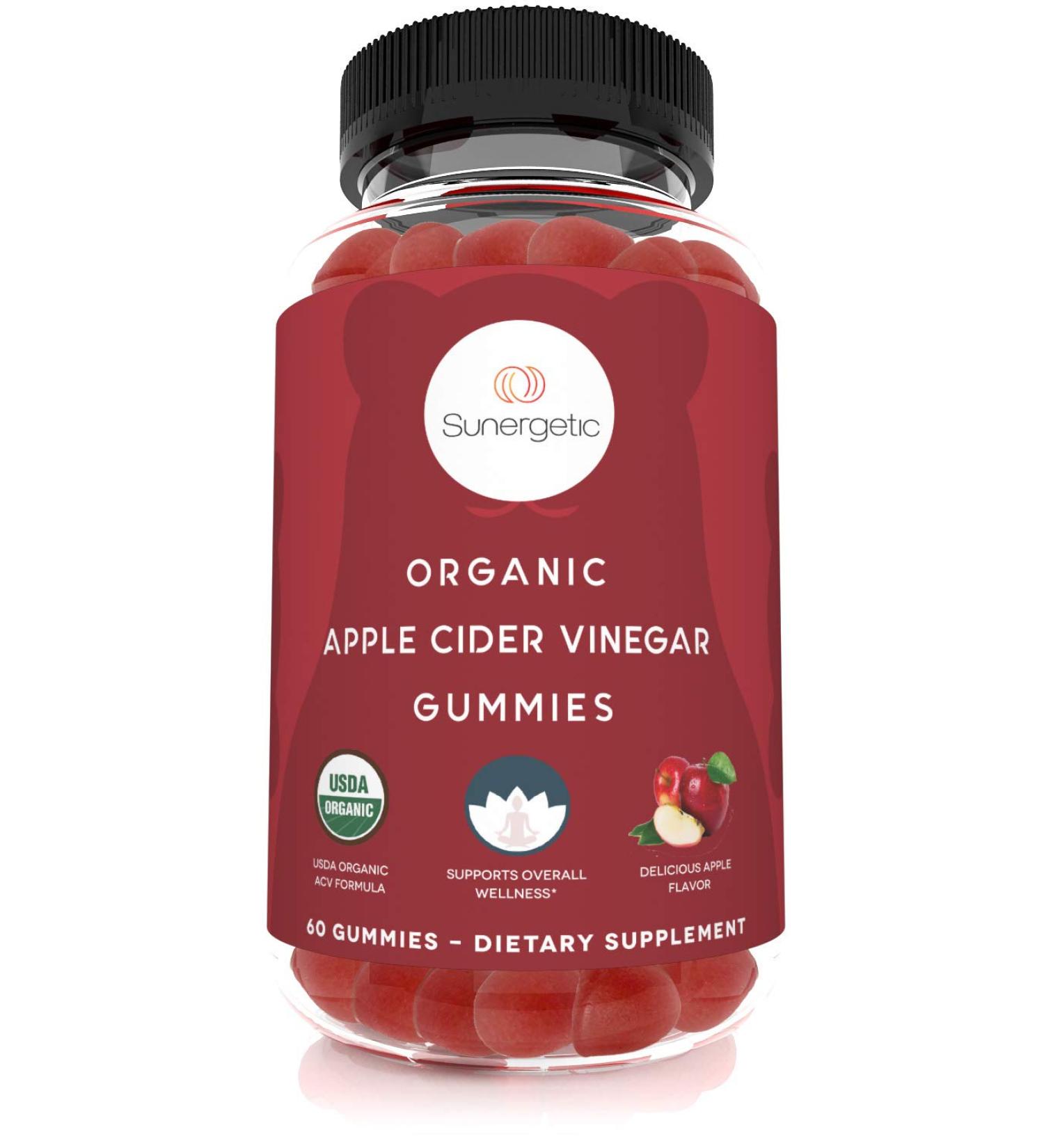 Organic Apple Cider Vinegar Gummies with The Mother - 60 Vegan ACV Gummies for Wellness Support - Buy Online on GoSupps.com