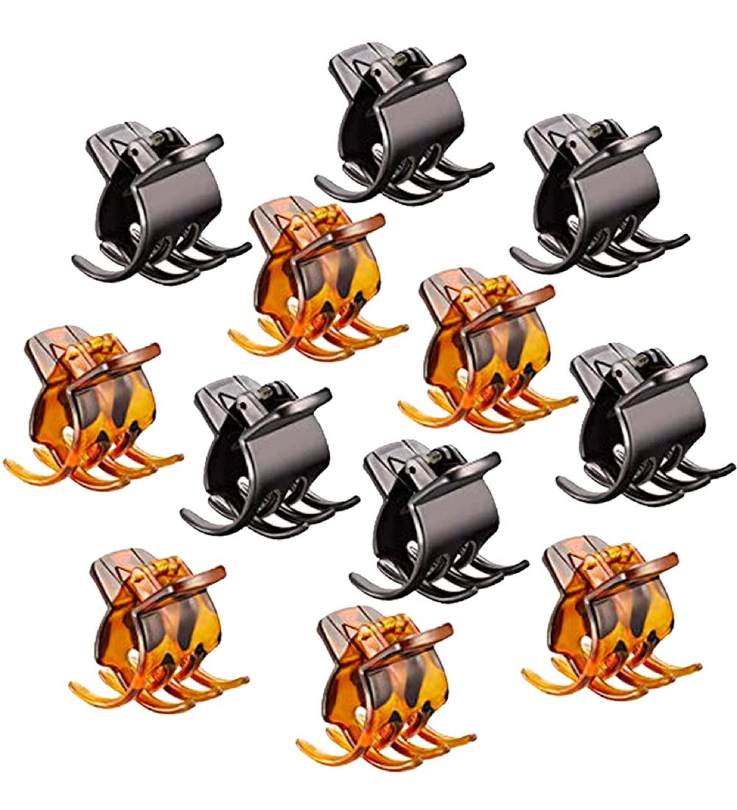 BeeGift Medium Claw Clips - 12 Pack Black and Brown Classics for Women and Girls, Ideal for All Hair Types, Plastic Hair Claw Accessories - Buy Online on GoSupps.com