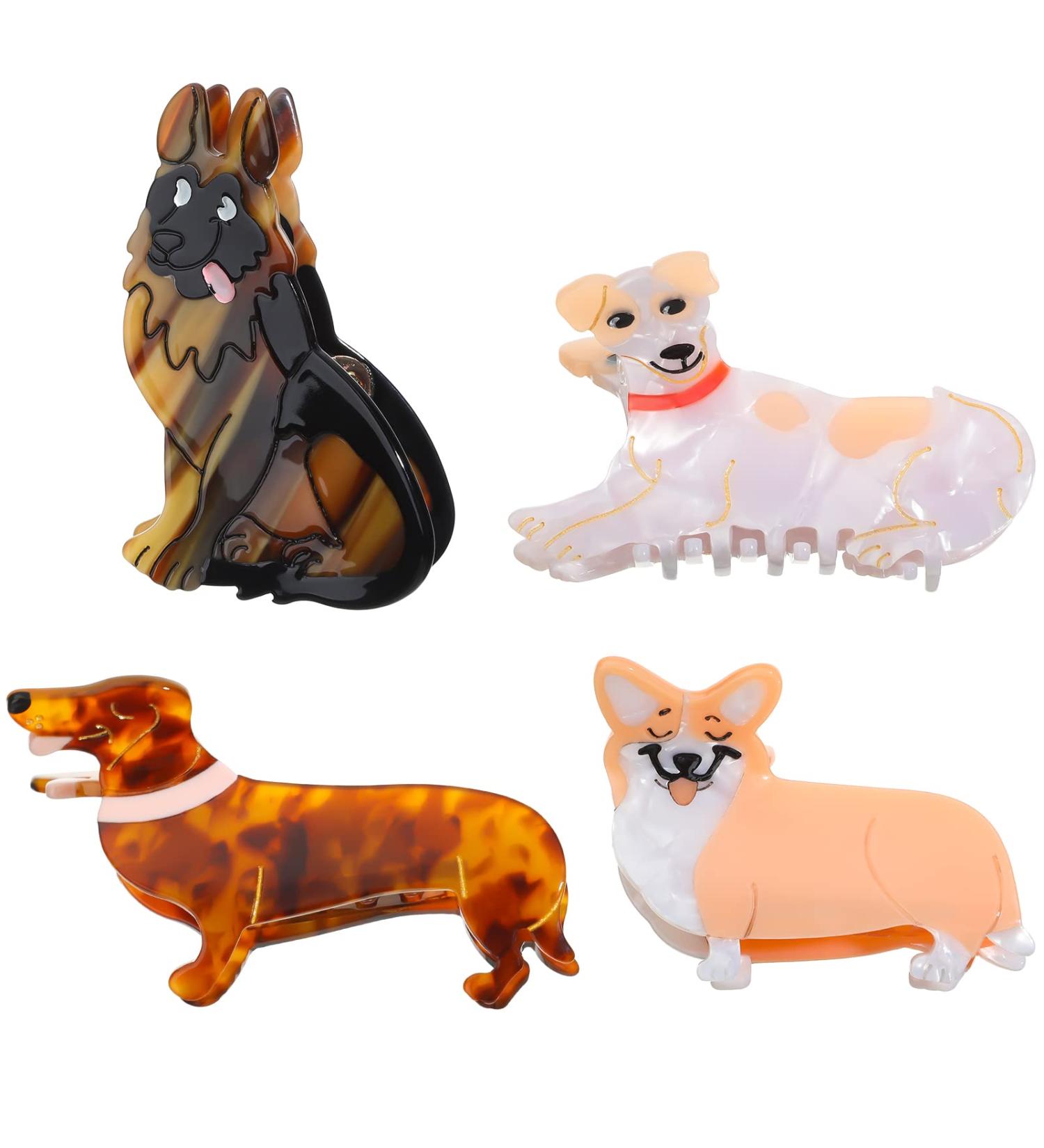 Meekoo Cute Dog Hair Clips - 4 Styles - Small Claw Clips for Women & Girls - Buy Online on GoSupps.com