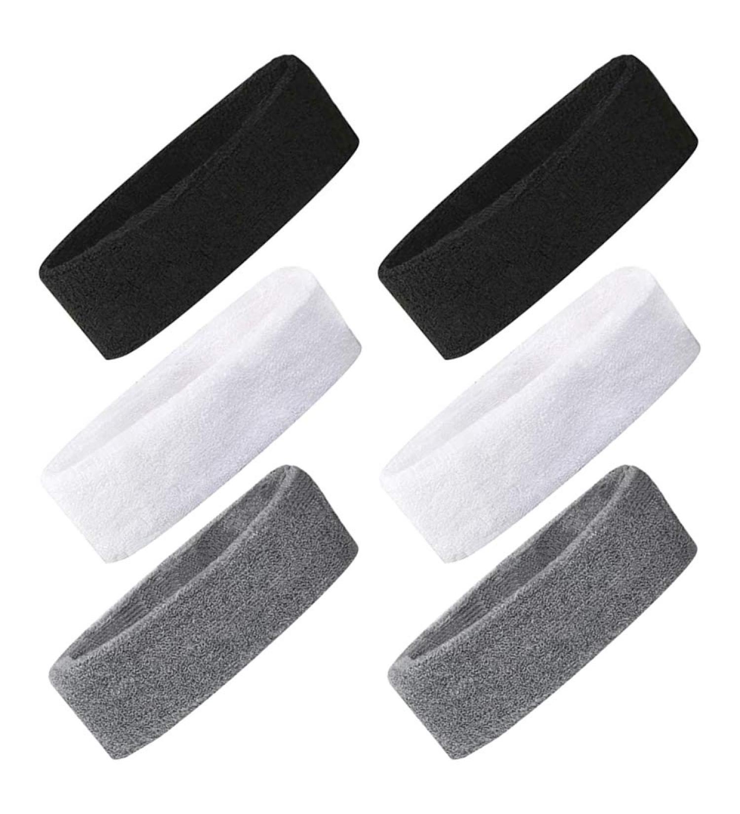 Shop Huture 6-Piece Slipproof Sport Headband Set Unisex Fitness Yoga Running Cycling | Black White Gray - Buy Online on GoSupps.com