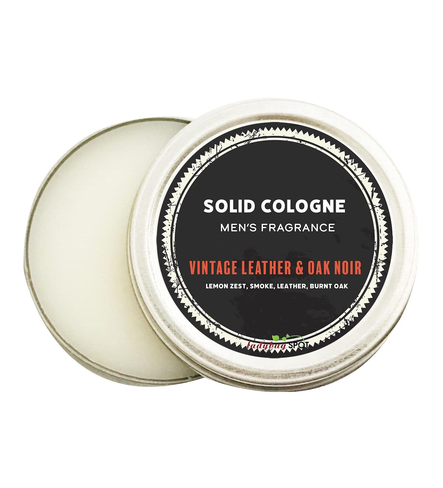 Ladybug Spot Natural Solid Cologne With Sandalwood Note & Amber Note Infused with Essential Oils for Men & Woman 1/4 OZ Sample Size (Vintage Leather & Oak Noir) - Buy Online on GoSupps.com