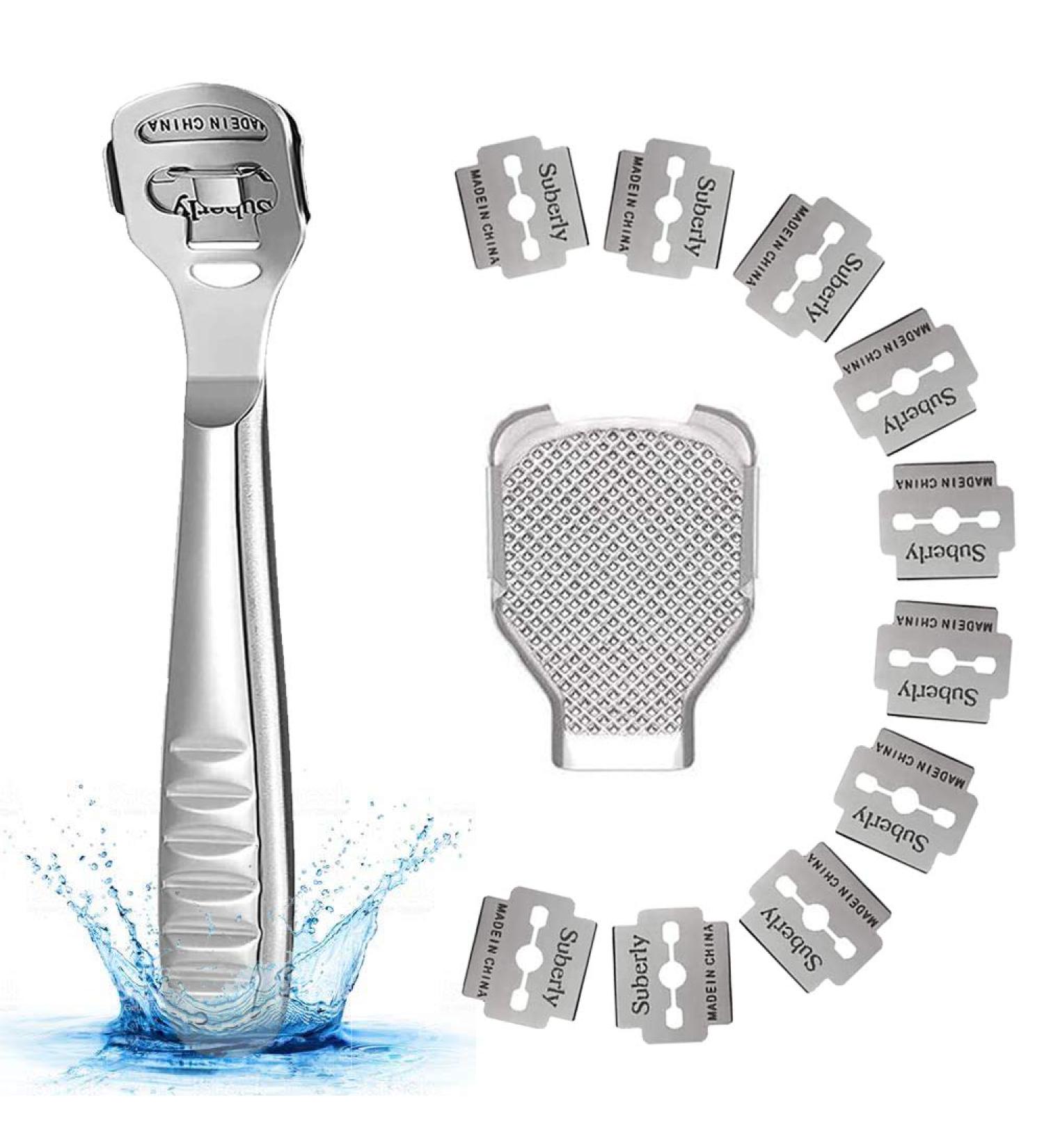Cornea Removal Pedicure Set | Stainless Steel Foot Corn Remover with 10 Replacement Blades for Smooth Feet - Buy Online on GoSupps.com