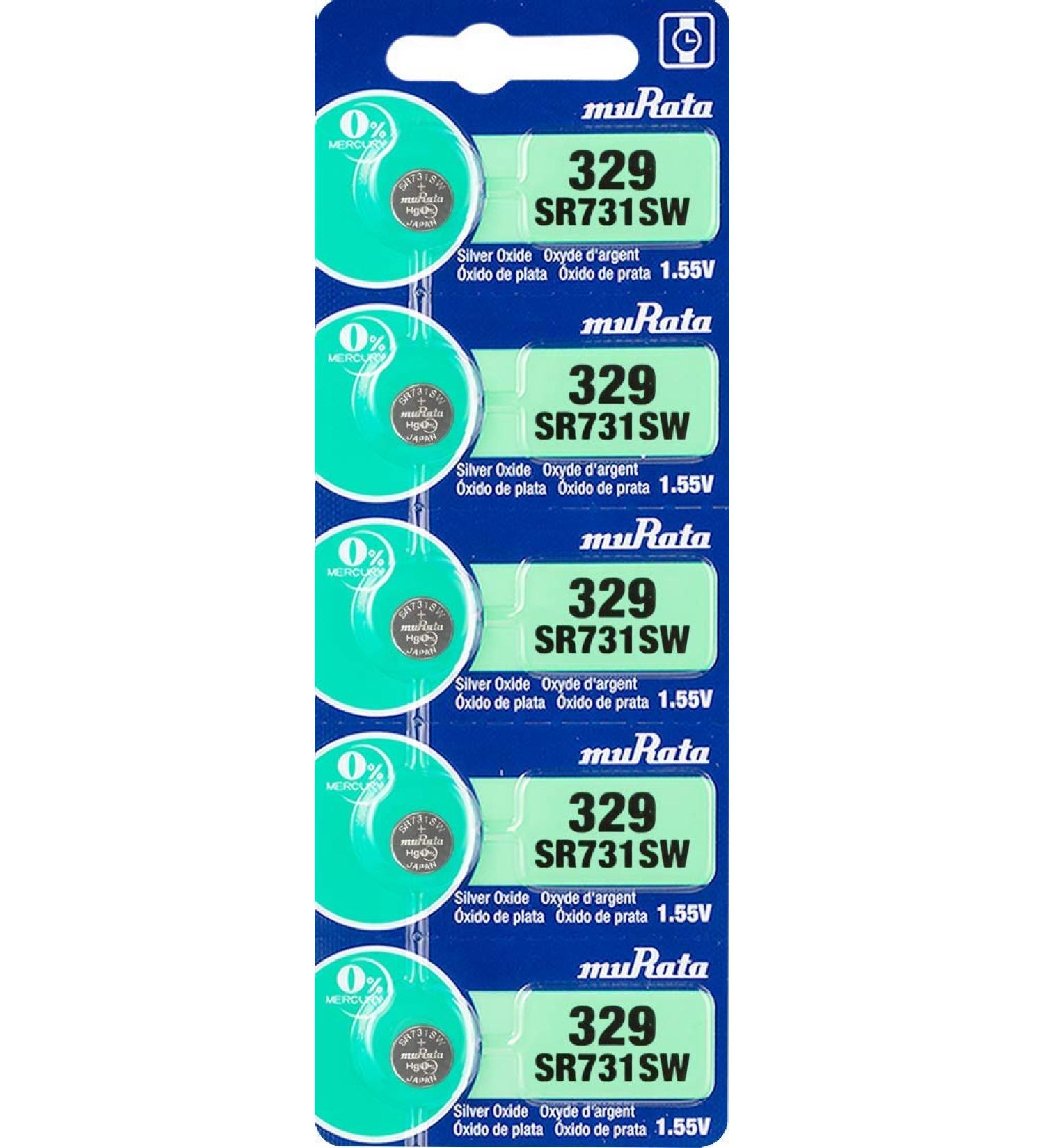 Buy Murata 329 Battery SR731SW - 1.55V Silver Oxide Watch Button Cell | 5 Pack - Fast International Shipping - Buy Online on GoSupps.com