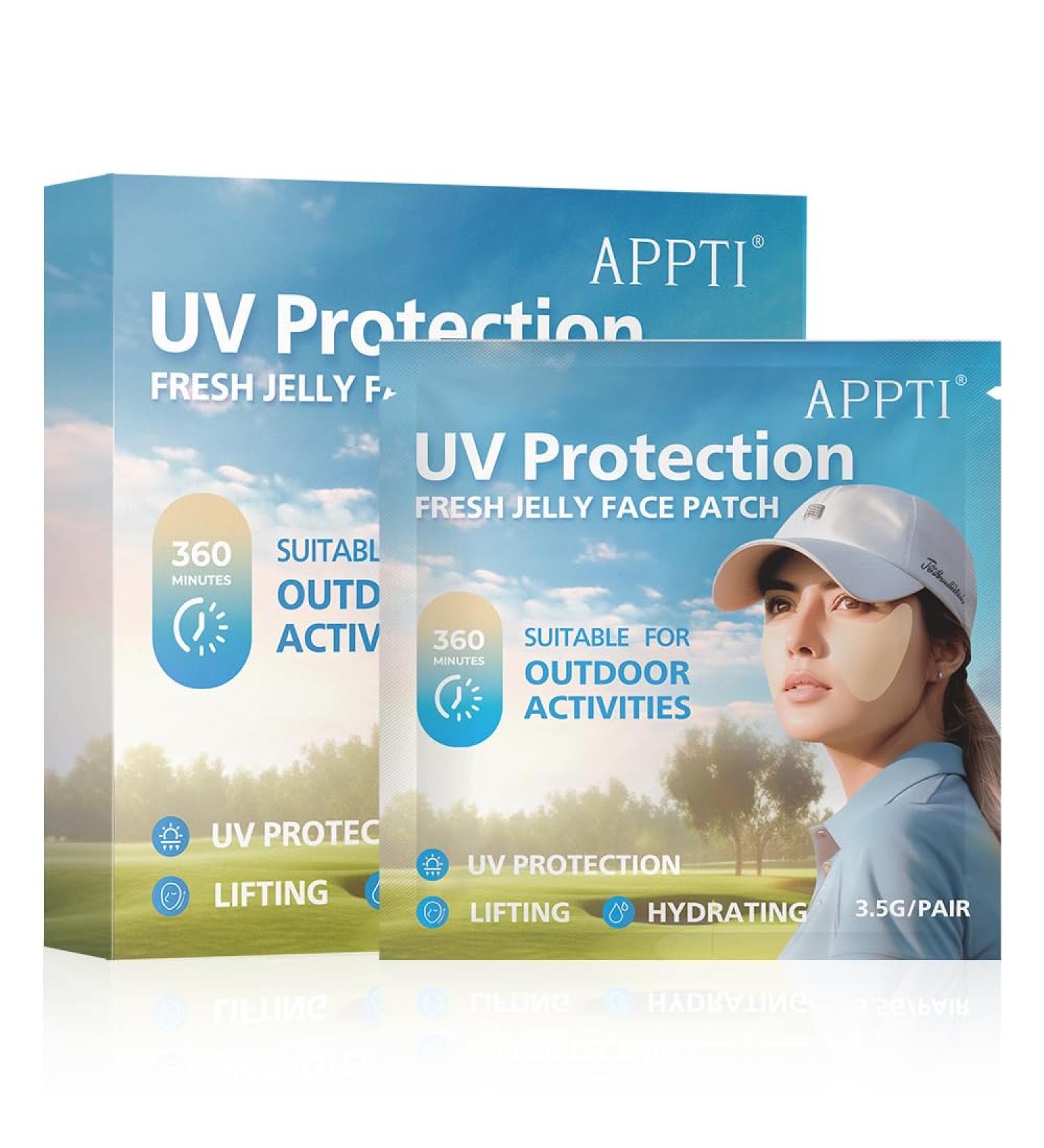 5-Pairs Golf Patches | UV Protection Face Mask Patches for Outdoor Activities | Hydrating Sunscreen Skin Care - Buy Online on GoSupps.com