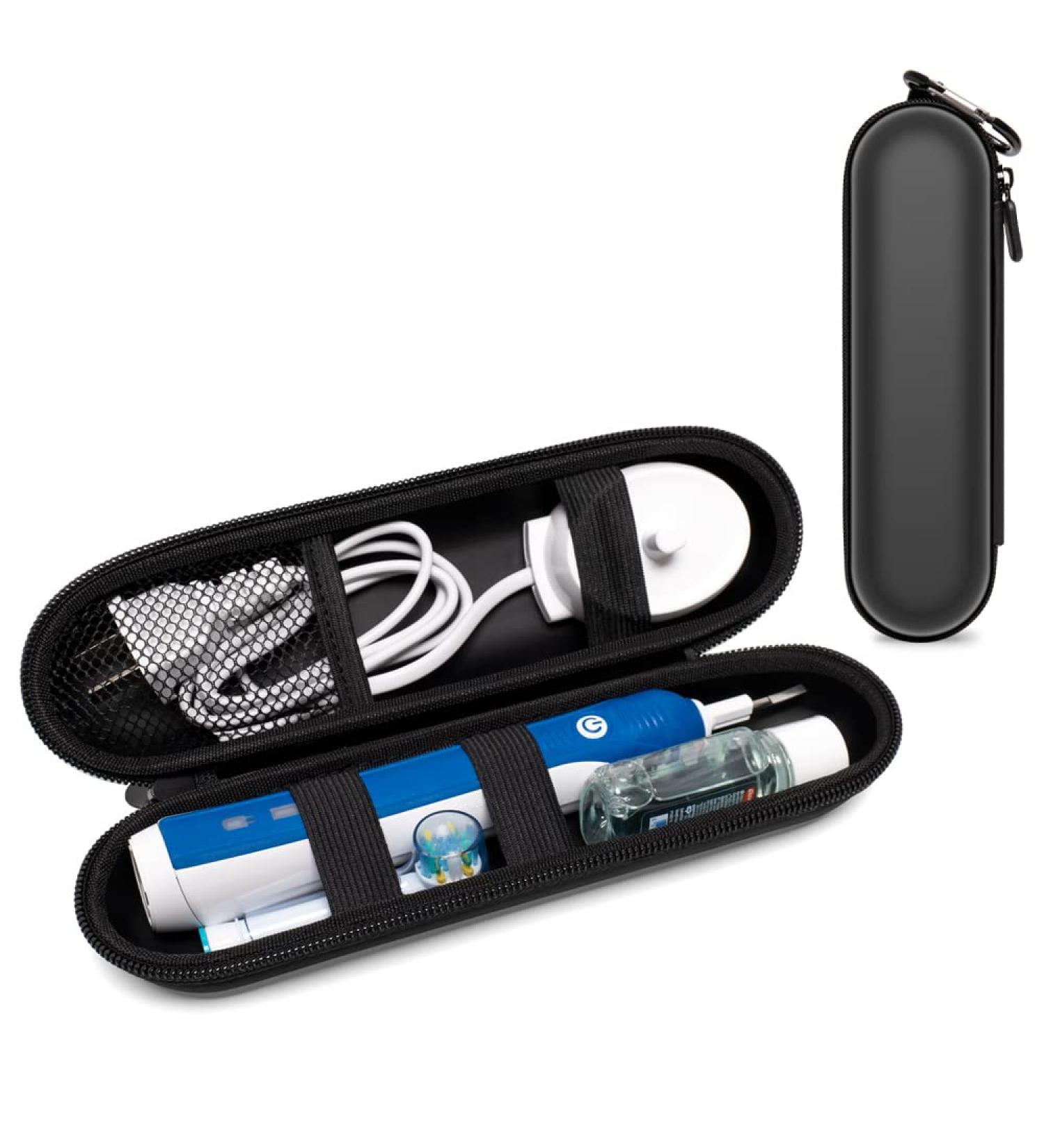 Nincha EVA Electric Toothbrush Case - Durable Hard Shell Travel Case with Mesh Pocket - Fits Most Powered Toothbrush - Black - Buy Online on GoSupps.com
