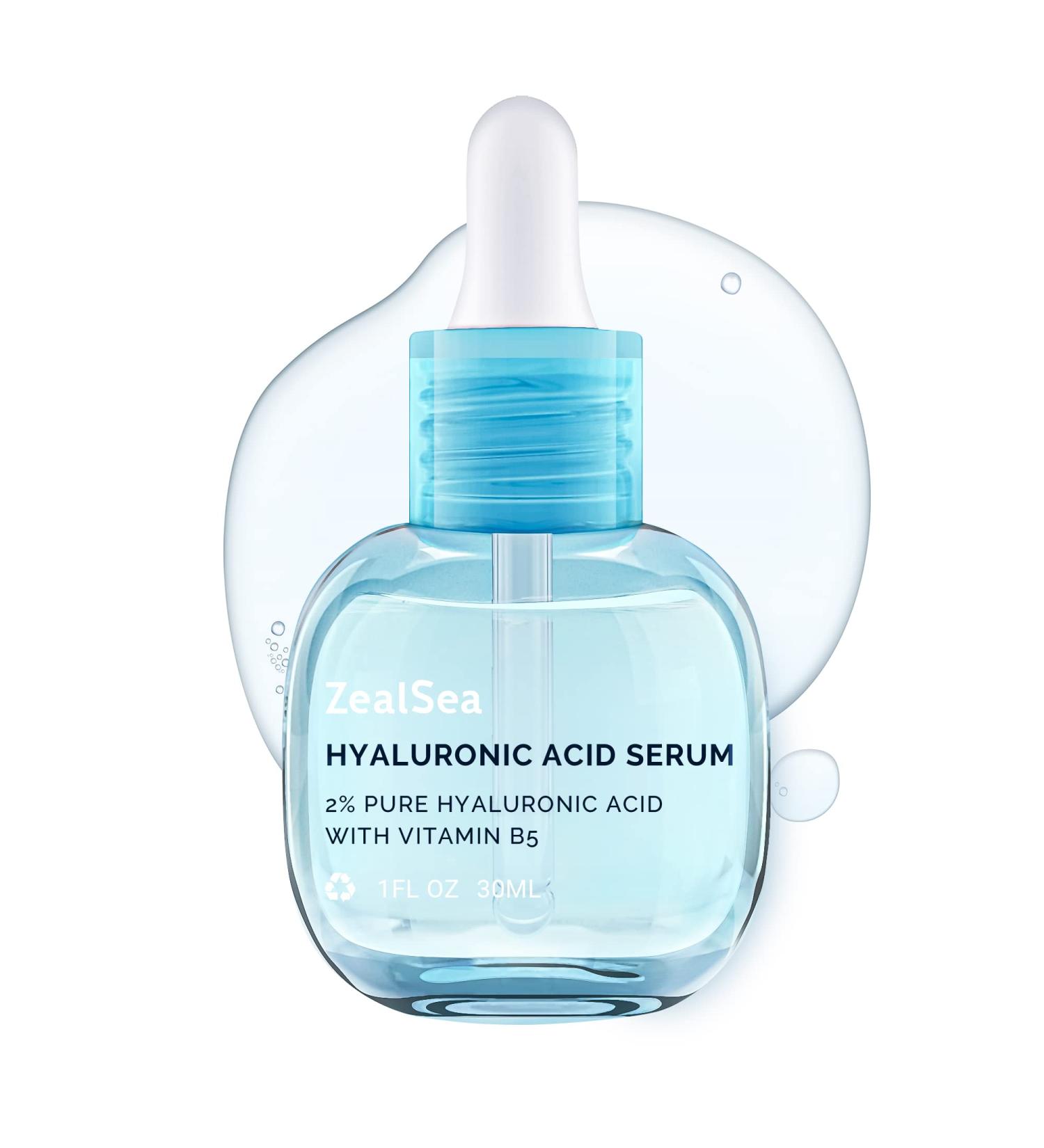 ZealSea Hyaluronic Acid Serum with Vitamin B5 - Travel Facial Moisturizer Anti-Aging Hydrating Serum for All Skin Types 1 Fl Oz - Buy Online on GoSupps.com