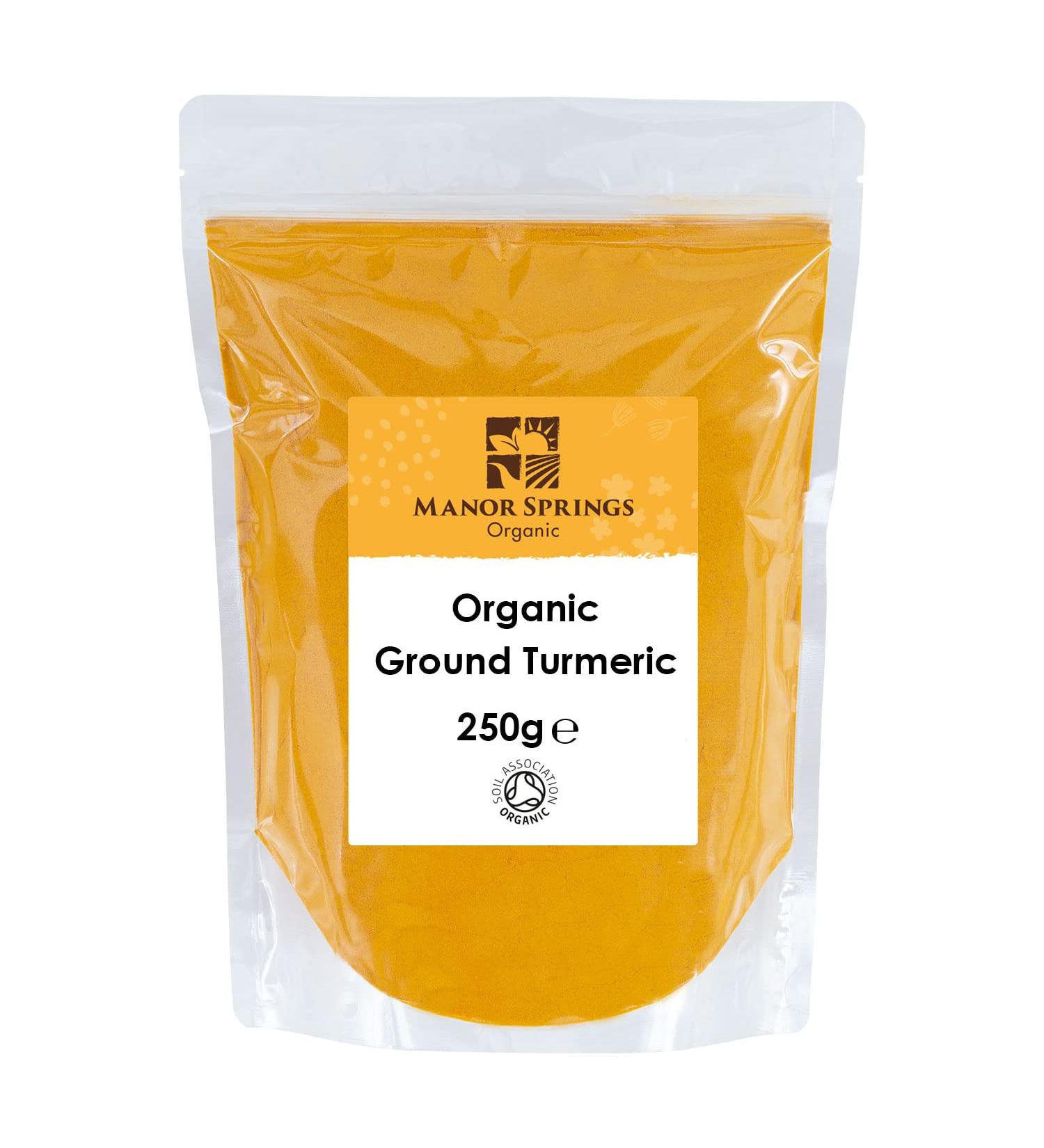 Manor Springs Organic Turmeric 250g - Pure and Natural Ground Turmeric - Buy Online on GoSupps.com