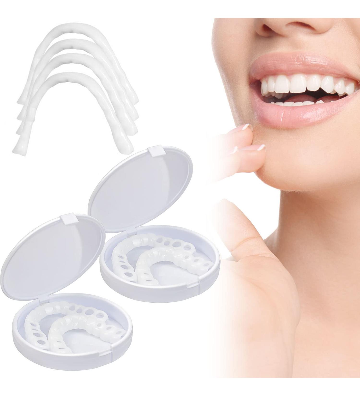 Fake Teeth Dental Veneers: 2 Packs for Upper and Lower Jaw - Men and Women, Protect Your Teeth for Confident Smile - 2 Pairs - Buy Online on GoSupps.com