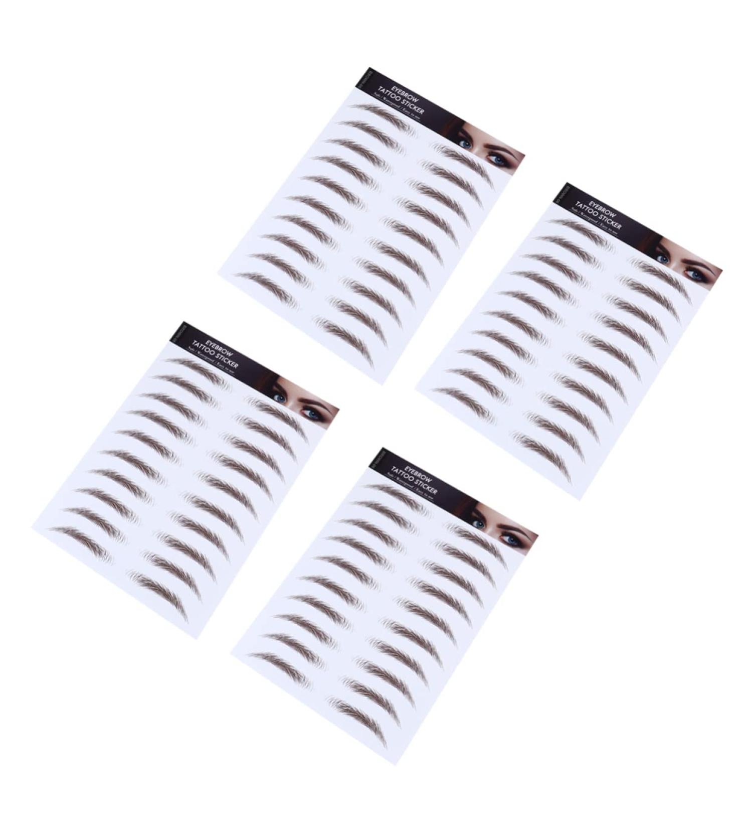 Healeved Fake Eyebrow Stickers 4pcs Eyebrow Stickers Waterproof Eyebrow Transfers 4 Transfer Paper with Ink Tool Hair - Buy Online on GoSupps.com