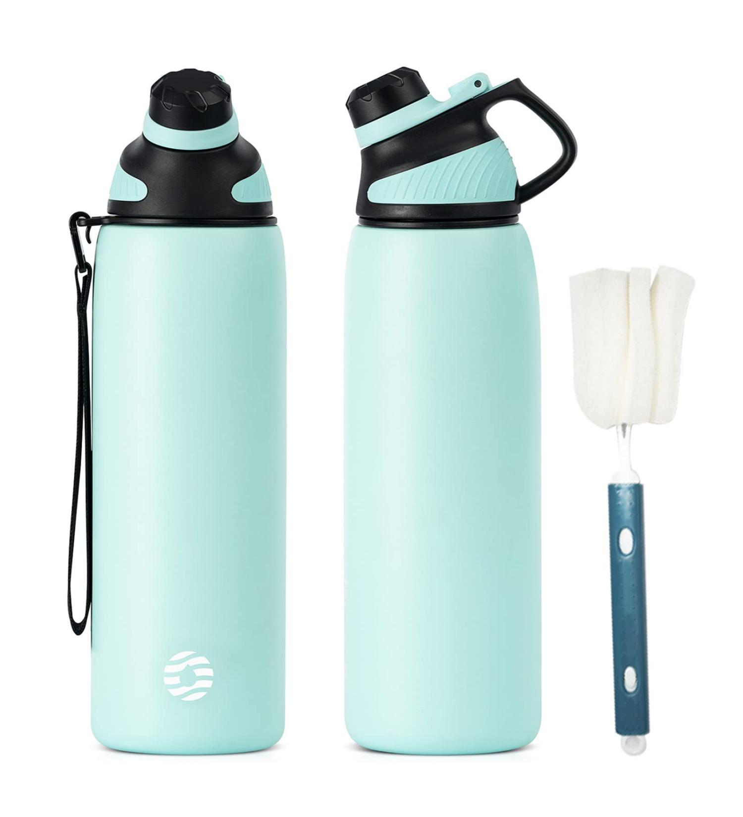 FJBOTTLE Stainless Steel Sport Drinking Bottle - BPA-Free Leak-Safe Magnetic Lid - 1L 800ml 600ml 400ml - Ideal Bike & Fitness Water Bottle for Kids & Adults - Buy Online on GoSupps.com