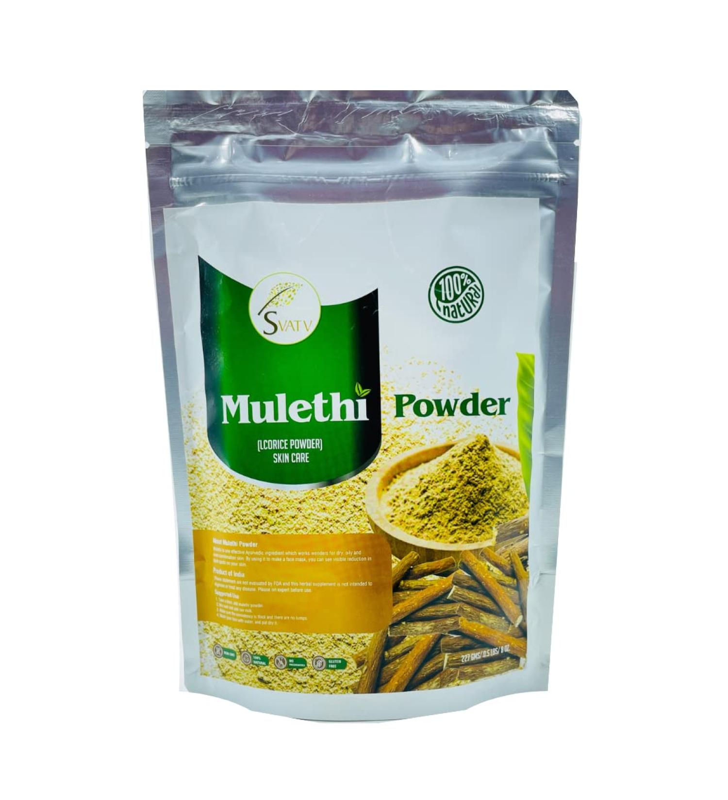 SVATV Licorice Powder | Pure Glycyrrhiza glabra | Mulethi | Yashtimadhu - Size - 227g Half Pound 8oz - Buy Online on GoSupps.com